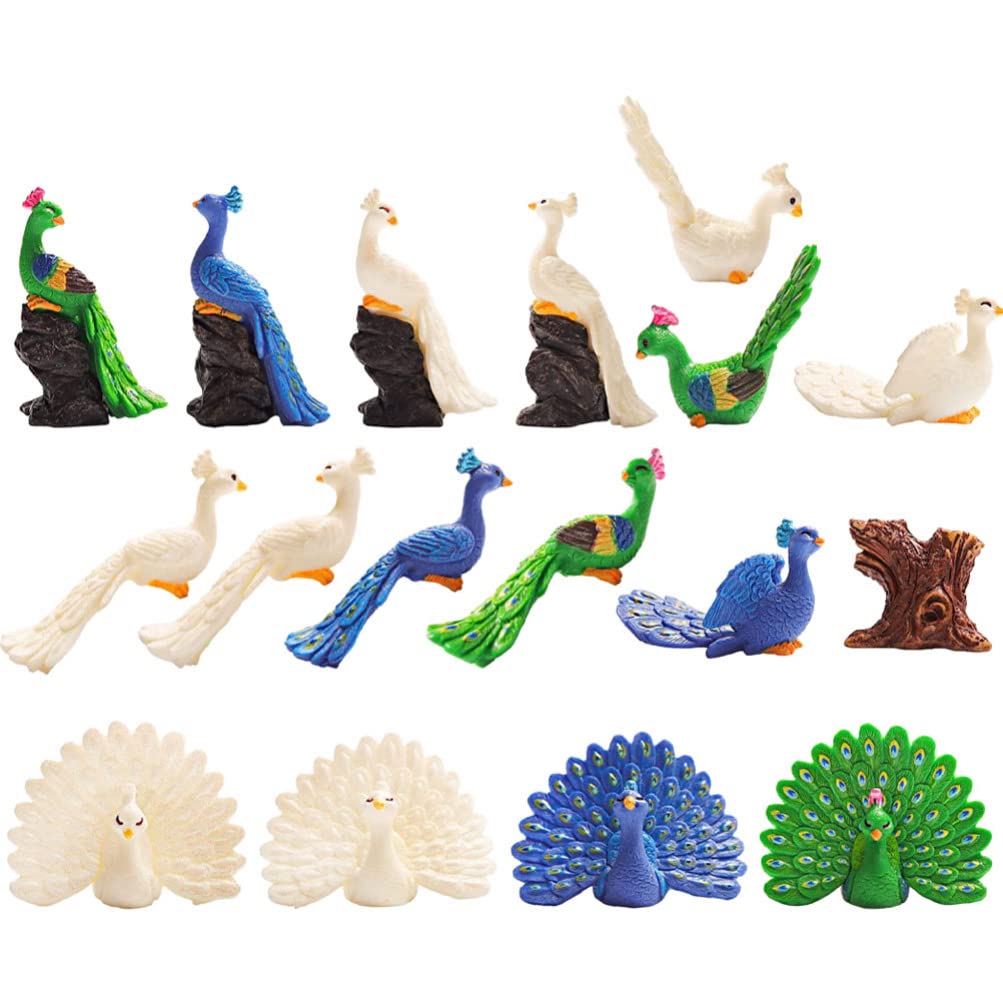 Figurines d'oiseaux miniatures, 8 pièces, jouet Animal simulé, Mini modèle d'animal mignon pour jardin féerique, mousse, Micro paysage, petit oiseau artificiel  15
