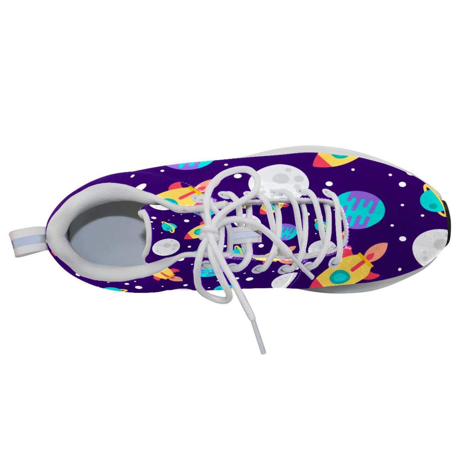 Scarpe da ginnastica uomo personalizzate Scarpe da passeggio leggere Running Athletic Casual Sneakers Spazio esterno razzi pianeti modello, Multicolore, 42 EU