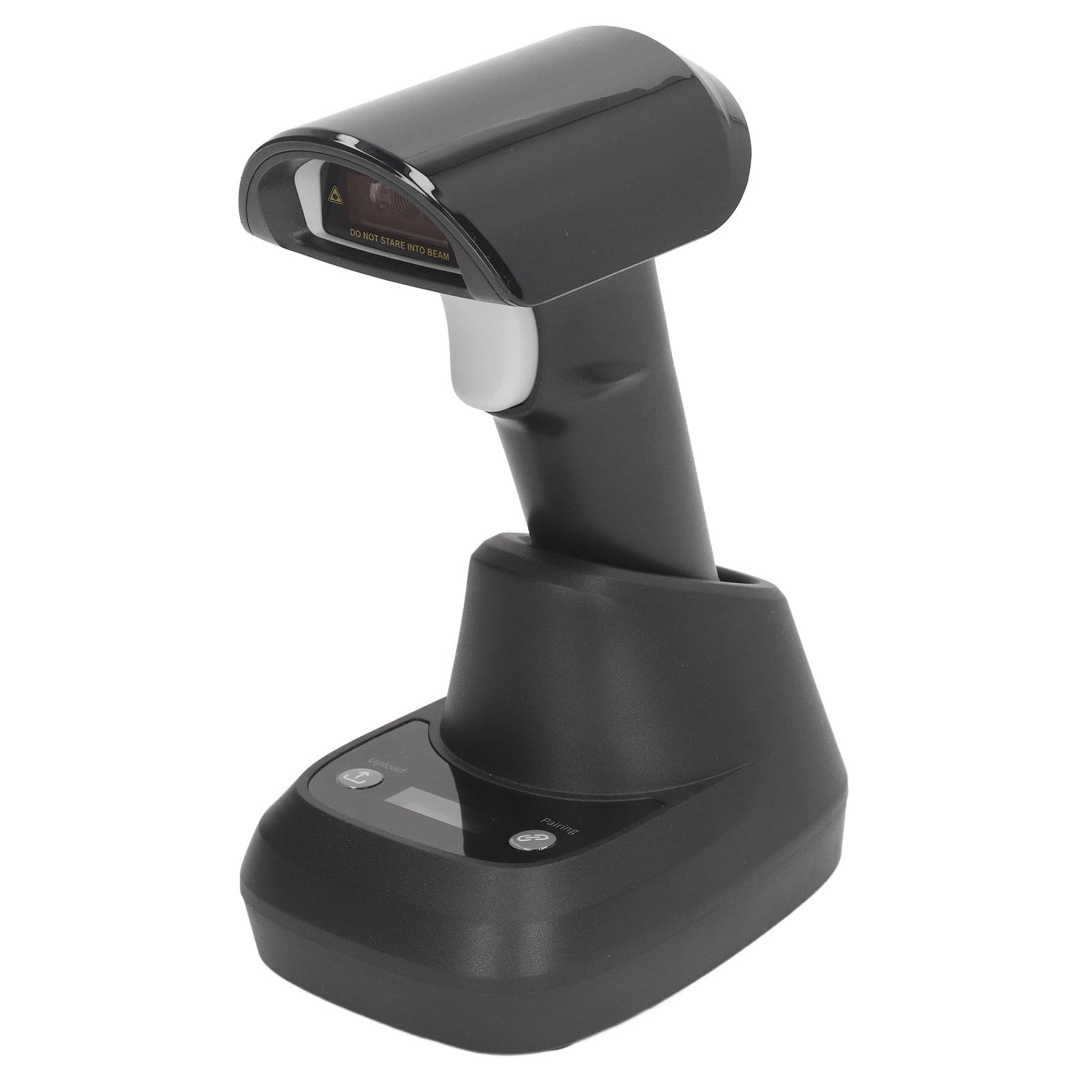 Luqeeg Skaner Kodów Kreskowych Bluetooth, Bezprzewodowy Automatyczny Czytnik Kodów QR 1D z Podstawą I Głowicą Skanującą z Czerwonym światłem Dla Supermarketów Logistics Express