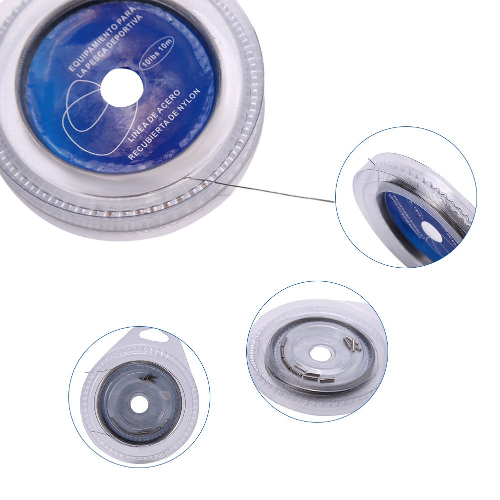 30pcs Chef Fil Pêche, Fil de Bas de Ligne de en Acier Inoxydable avec Boucle Pivotante Ligne de