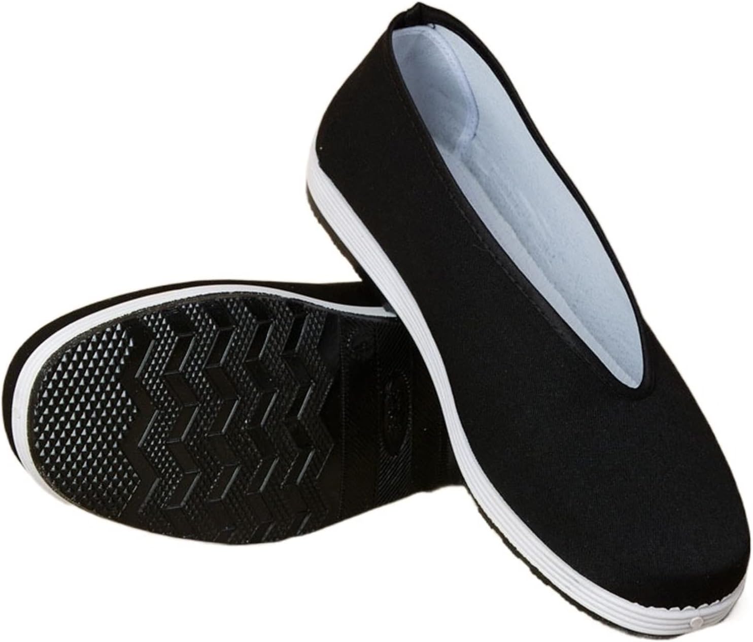 Old Beijing Chinese Traditional Shoes Martial Arts Kung Fu Tai Chi Footwear Rubber Sole Cloth Unisex (Black 6.5 UK)