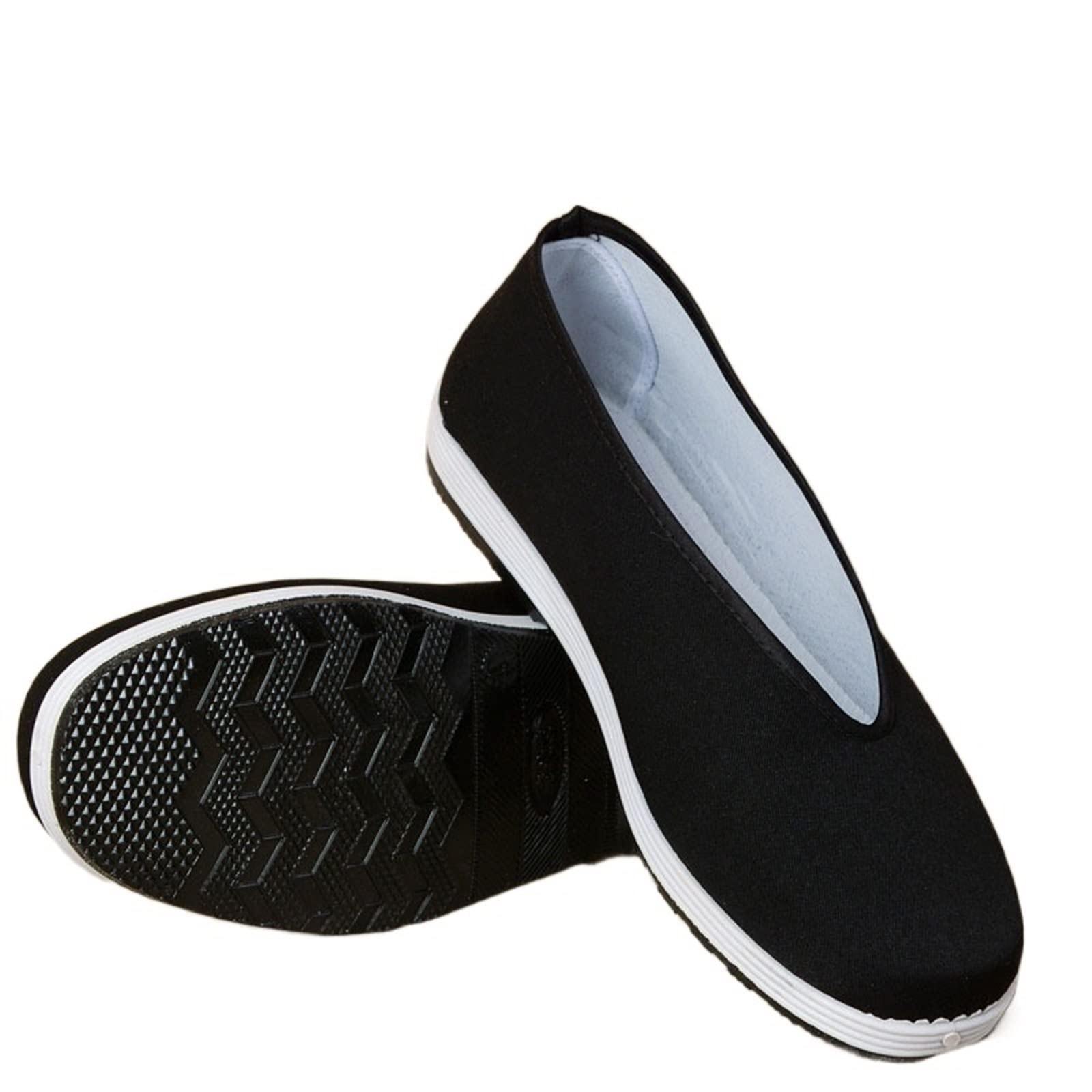 Old Beijing Chinese Traditional Shoes Martial Arts Kung Fu Tai Chi Footwear Rubber Sole Cloth Unisex (Black 6.5 UK)