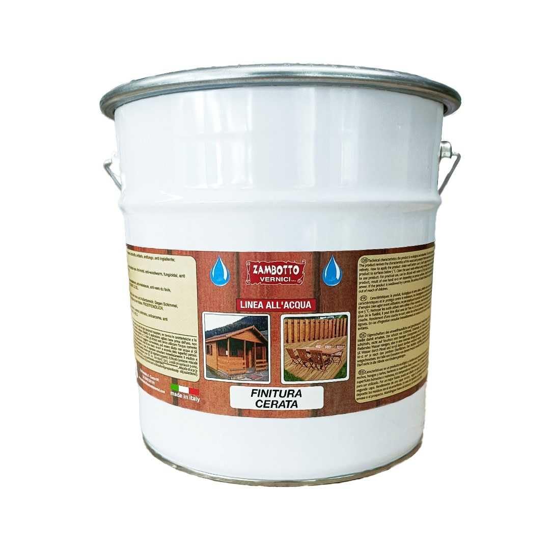 ZAMBOTTO VERNICI Finitura Cerata all'Acqua Trasparente per Legno da Interni ed Esterni da 2,5 Litri (Satinata 30 gloss)