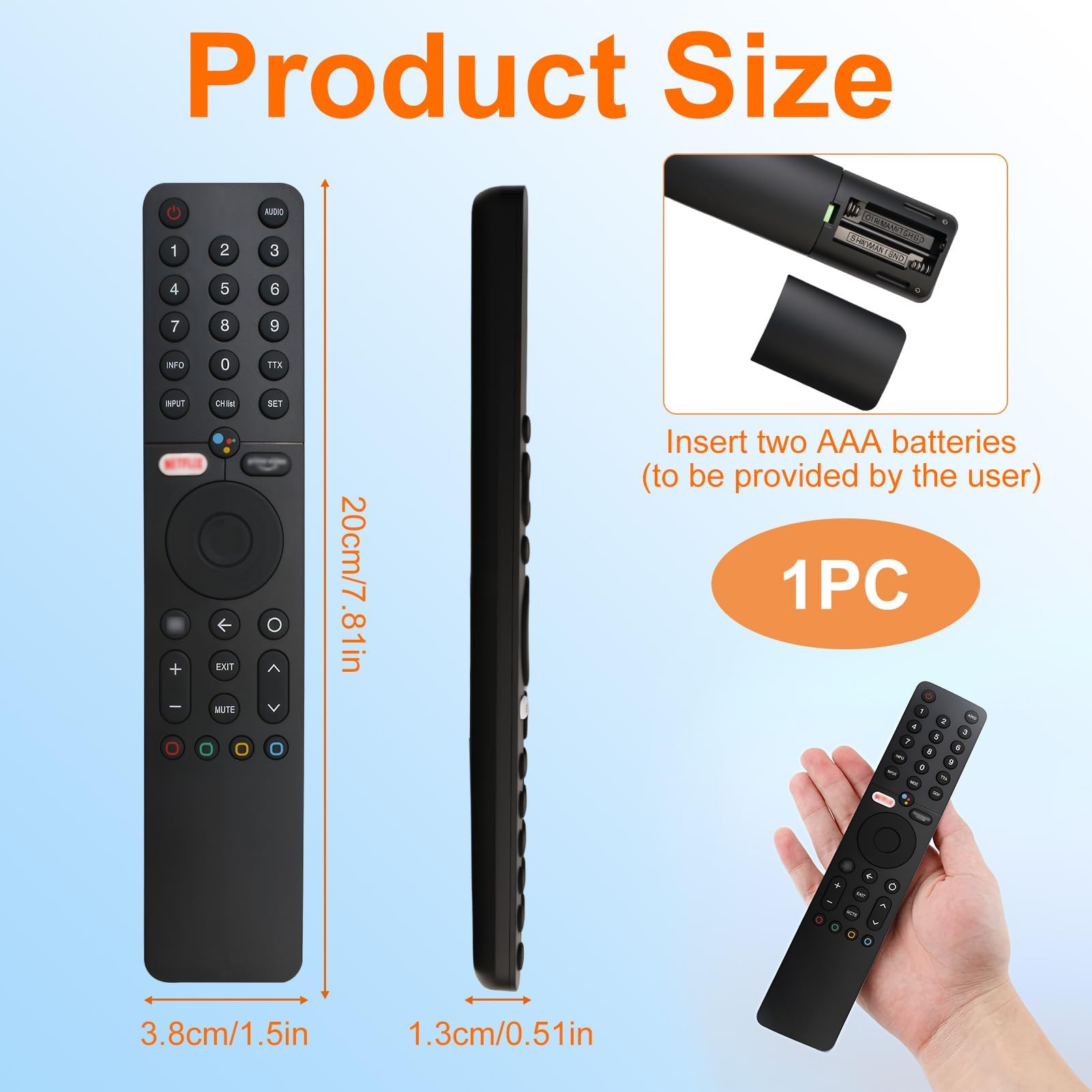 XMRM-19 Adecuado para Xiaomi Mi TV P1/Q1 (32/43/50/55/75) – Bluetooth con Voz, emparejamiento fácil y Botones de Silicona, reemplazo para Smart TV Android L32M6/L43M6/L50M6/L55M6 — view 2