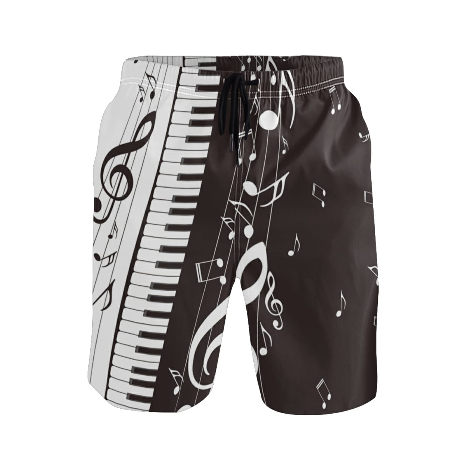 Linomo Men's Swim Shorts Music Note Musical Piano Swimming Trunks Beach Shorts Quick Dry Surfing Board Shorts for Men Multicoloured