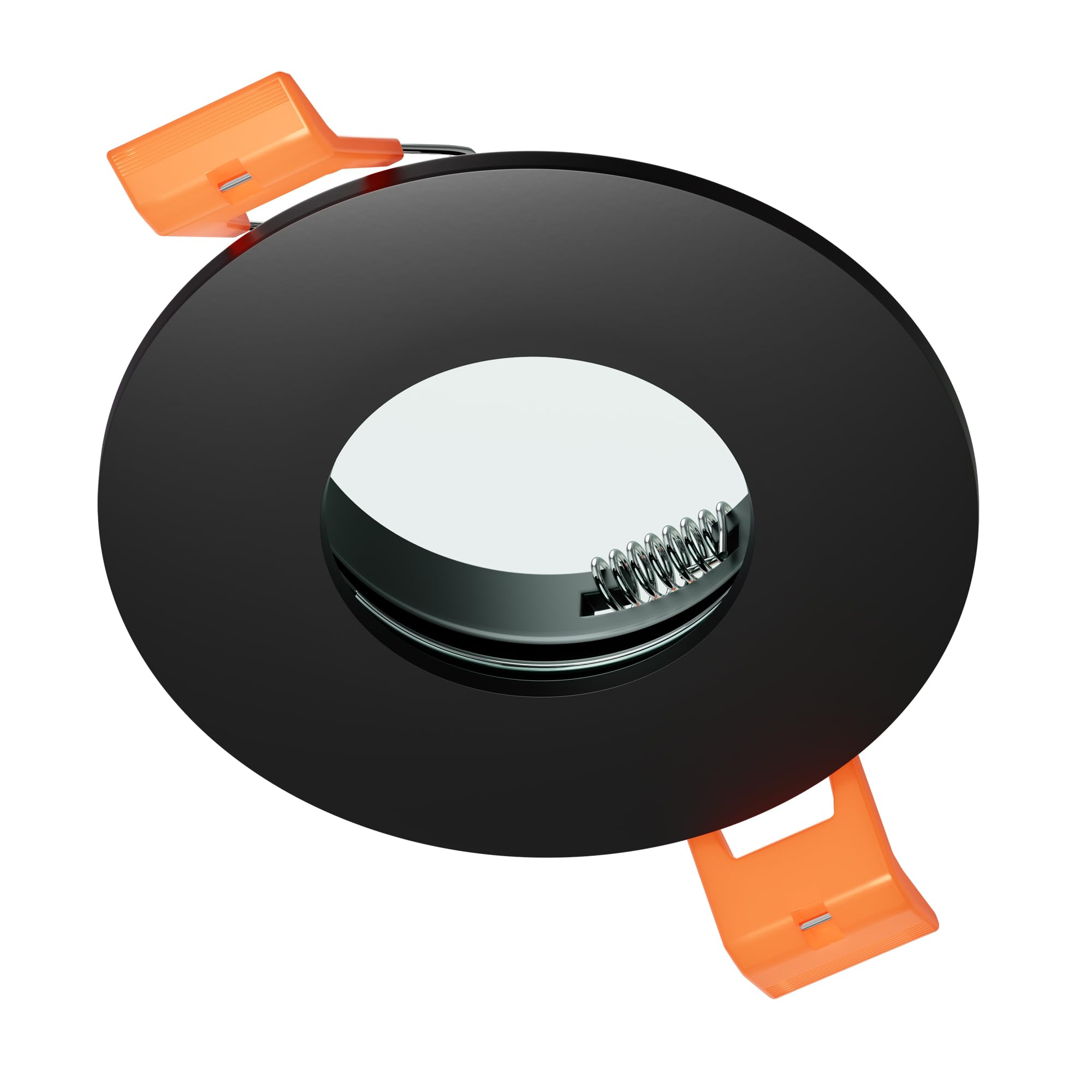 ledscom.de Łazienkowa sufitowa oprawa wpuszczana ERID, odporna na wilgoć, łazienkowa, IP44, okrągła, czarny mat (GU10/MR16/GU5.3/50mm) z gniazdem GU10