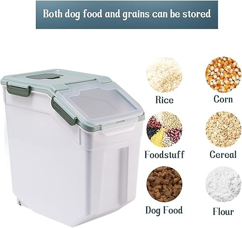 Miniatura 3 de Contenedor hermético de almacenamiento de harina de 50 libras (paquete de 2) - Dispensador de arroz y alimentos sin BPA con tapa de bloqueo, taza