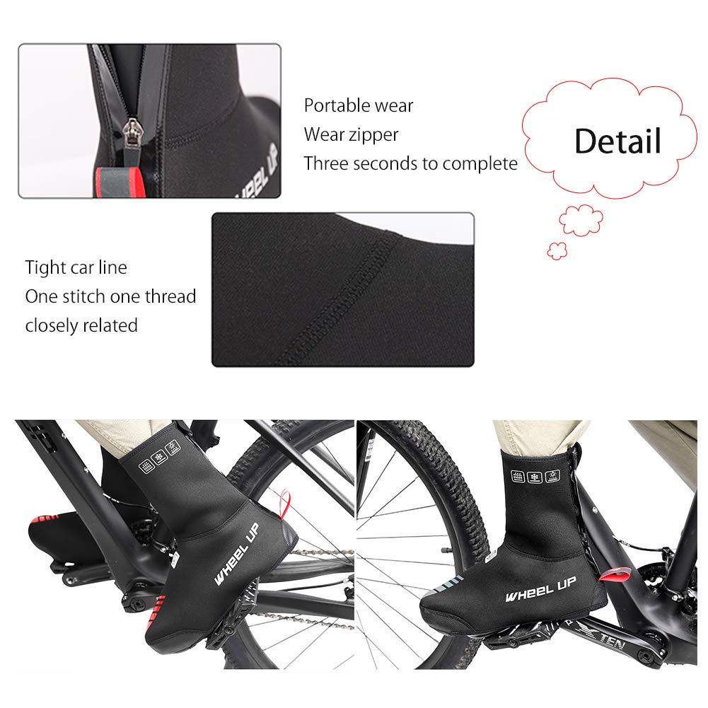 Cubrezapatillas de Ciclismo Impermeables, Cubrezapatillas de Ciclismo Cubrezapatillas térmicas para Ciclismo Polaina de Ciclismo, Cuero PU, Cubrezapatillas Reflectantes de Seguridad