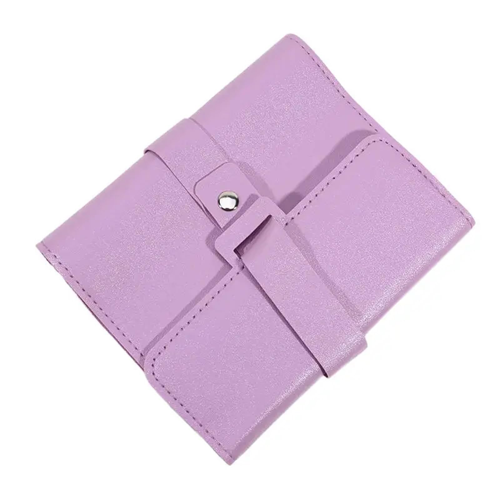 FDzkrtvm Transparent Jewelry Storage Book, Earrings Organizer Album PU Leather Multicolor Travel Jewelry Case(Purple)