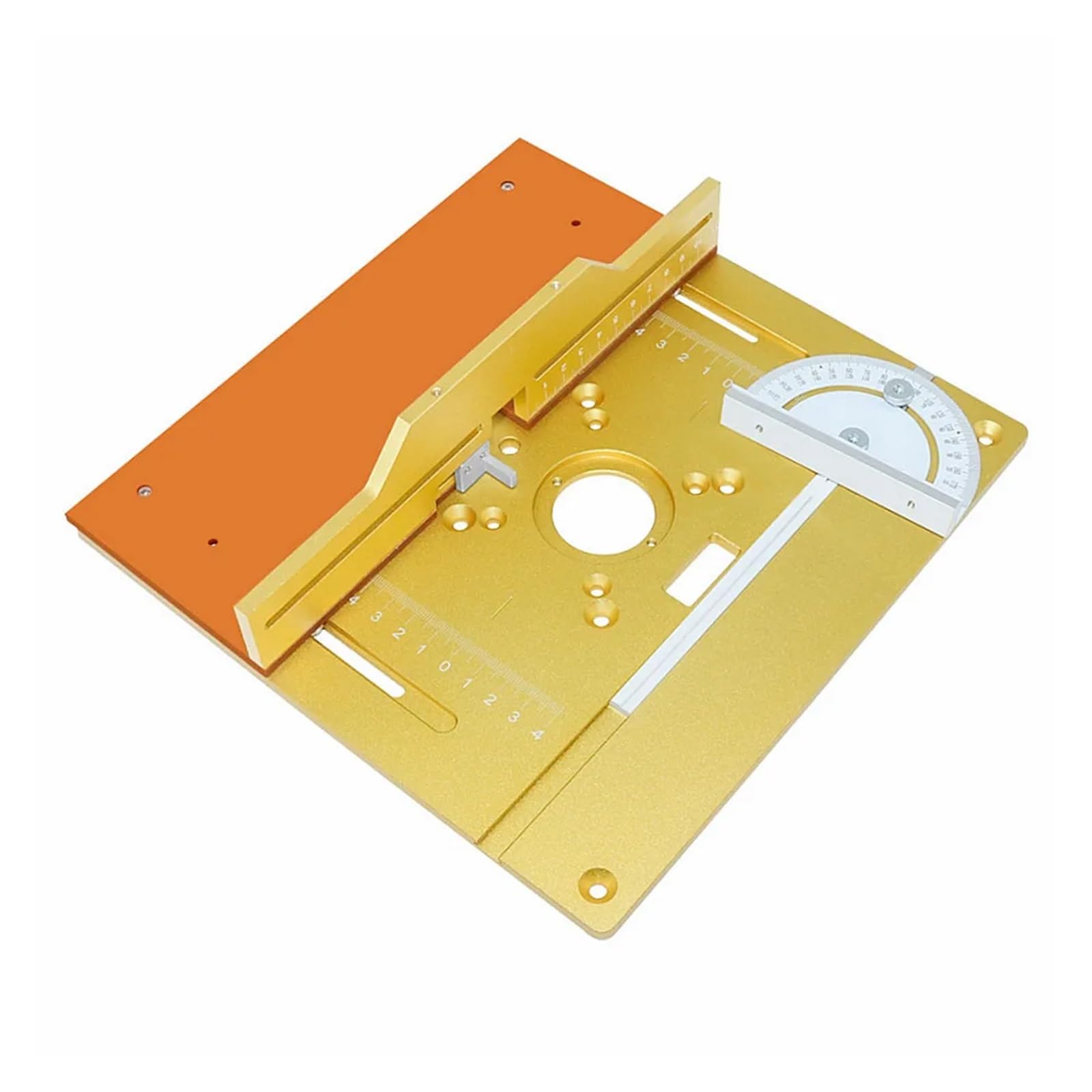 Aluminiowy blat do stołu frezarskiego, zestaw narzędzi do obróbki drewna z miarką ukośną i przesuwnym ogranicznikiem do stołu frezarskiego (Red Router Lift)