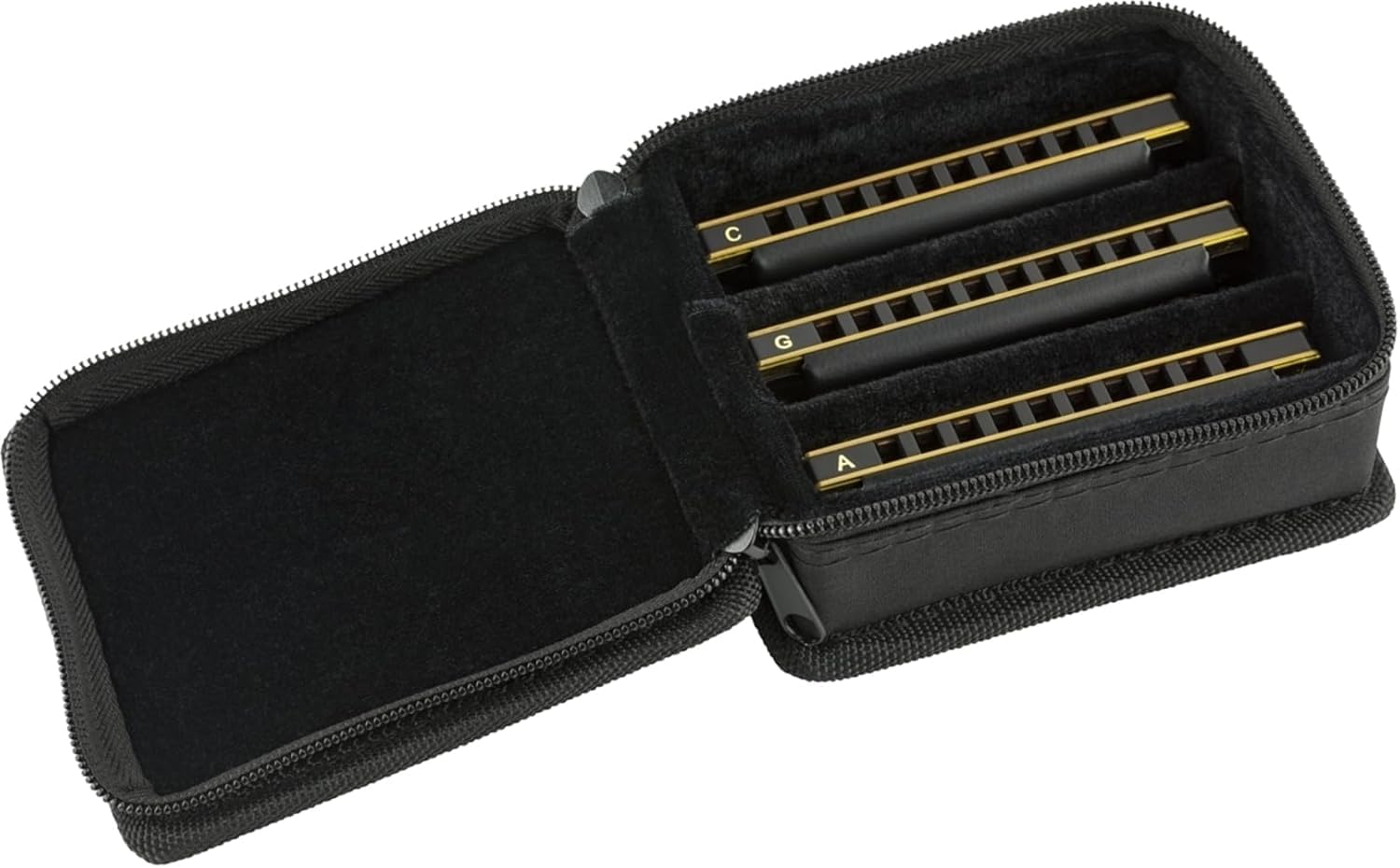 Fender© "Blues DeVille Harmonicas" Armonica - Set di 3 - Borsa incluso