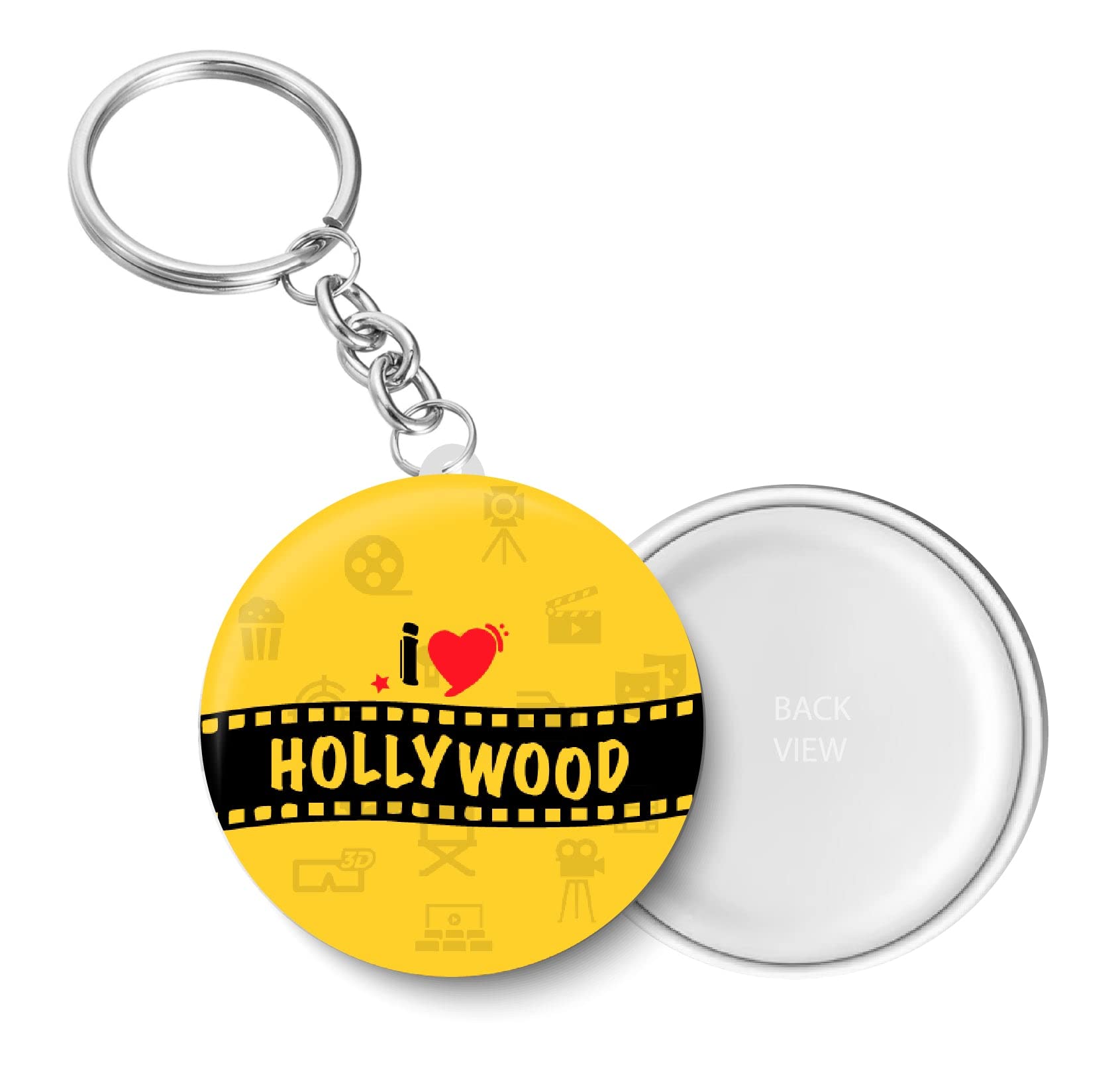 I Love Hollywood Key Chain (Plastic, Multicolor, 44MM)-image-47