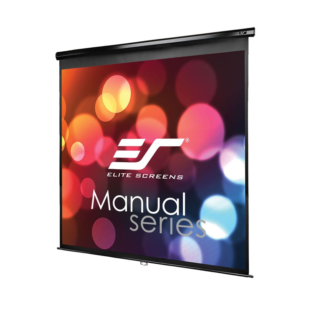 Elite Screens Manual Series, 113-INCH 1:1, Pull Down Manual Projector Screen with AUTO LOCK, Movie Home Theater 8K / 4K Ultra HD 3D Ready, 2-YEAR WARRANTY, M113UWS1, 1:1, black