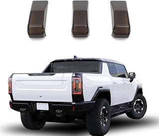 Yinanlutos Smoked Rear Tail Roof Light Trim Cover Compatible with Hummer EV Pickup 2024 2025 Rear Top Signal Marker LED Light Protective Cover 3PCS