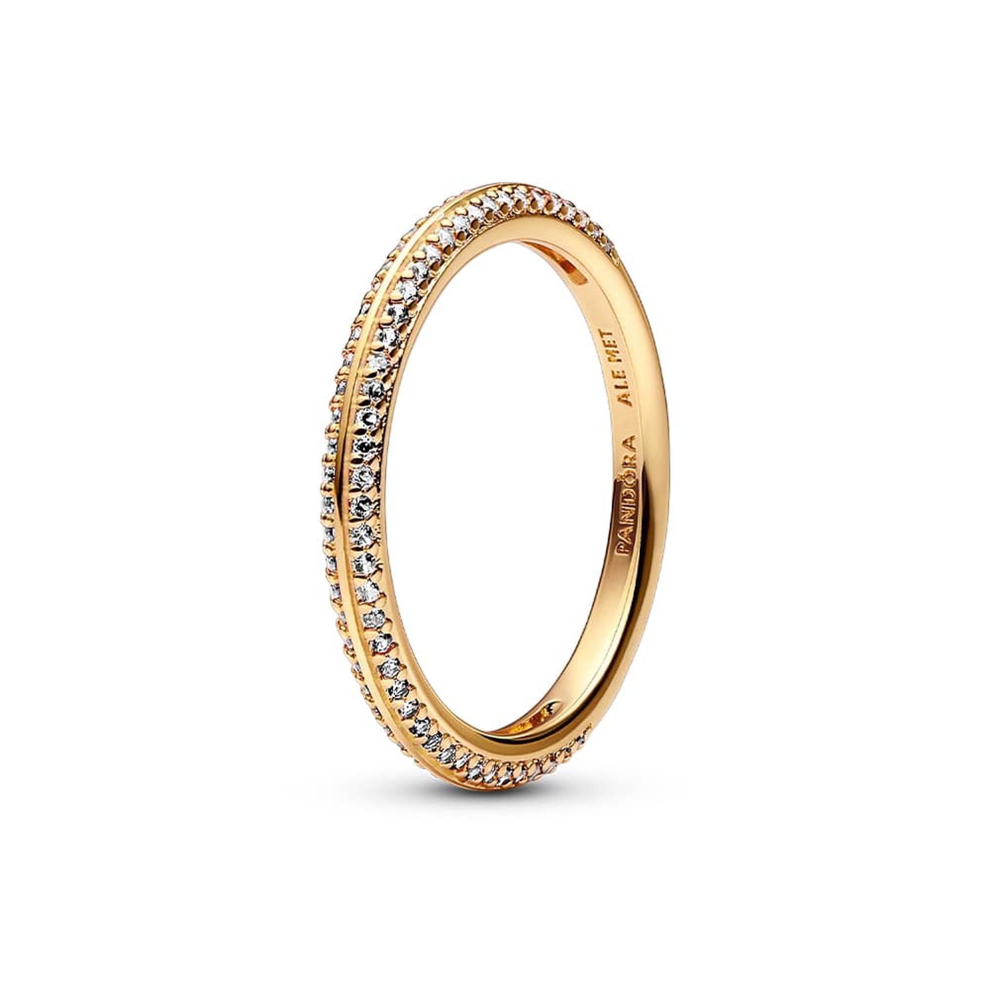 PANDORA ME 14K Gold-Plated Pavé Ring With Cubic Zirconia, Size 58, No Box
