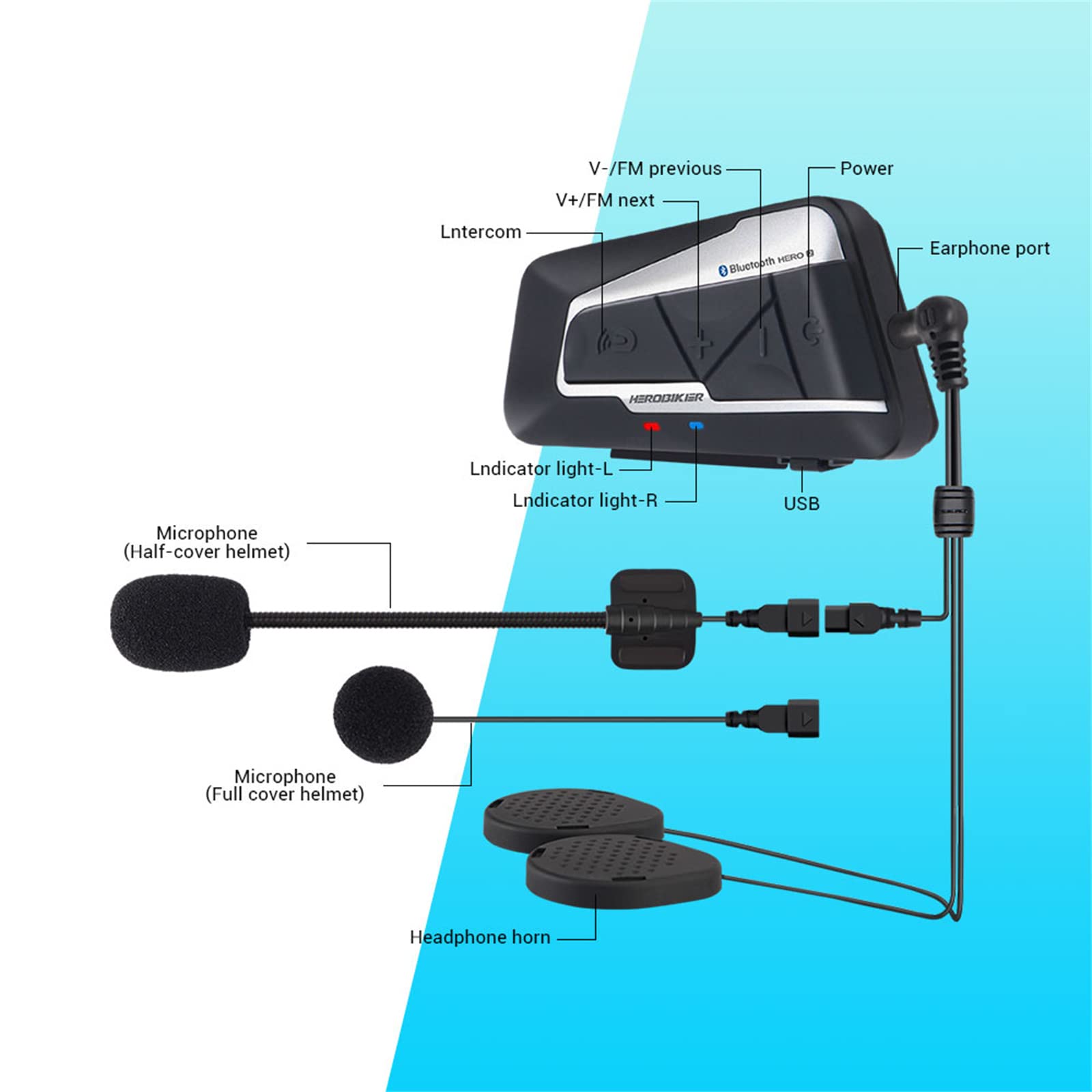 2 Set 1200 M BT Moto Casco Interfono Impermeabile Senza Fili Bluetooth Moto Auricolare Interfono Radio FM Per 2 Giri