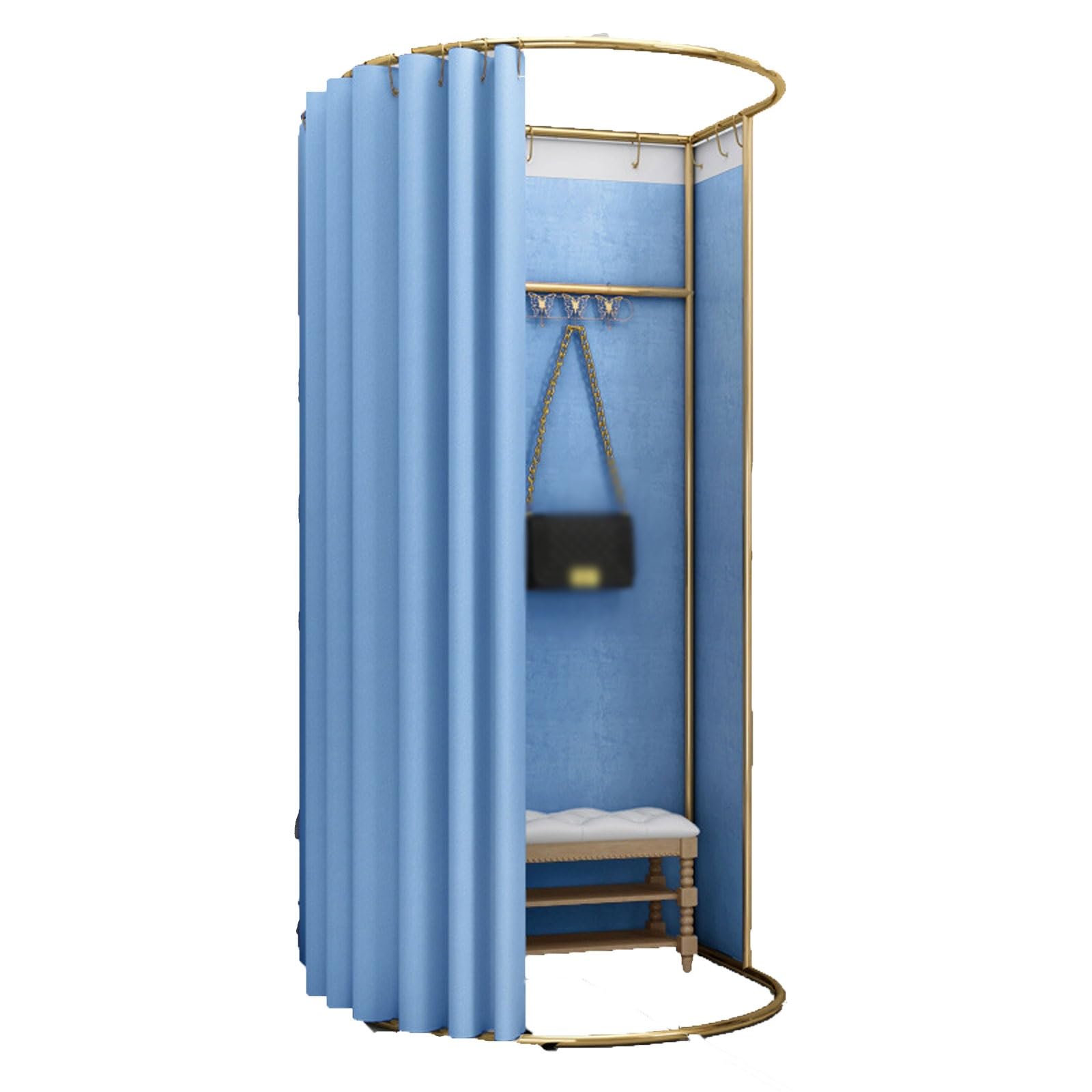 Cabine d'essayage mobile bleue pour magasin et bureau