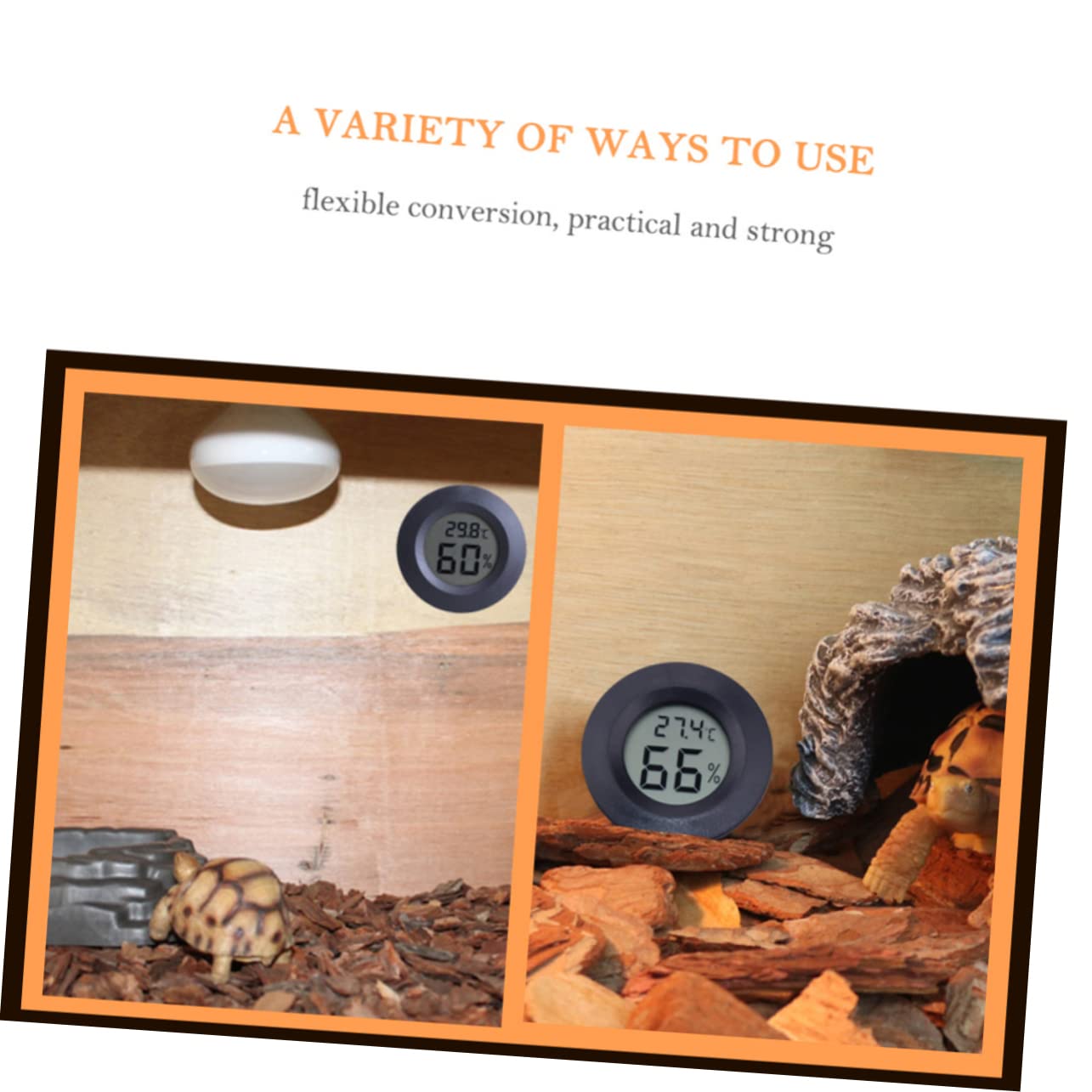 VANZACK 15 Pièces reptiliens thermomètre intérieur numérique reptile animal hygromètre humidimètre numérique mètre d'humidité de la température ramper récipient boîte d'escalade Un verre