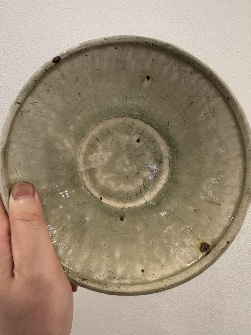 中村哲雄 淡緑リムボウル7寸 益子焼