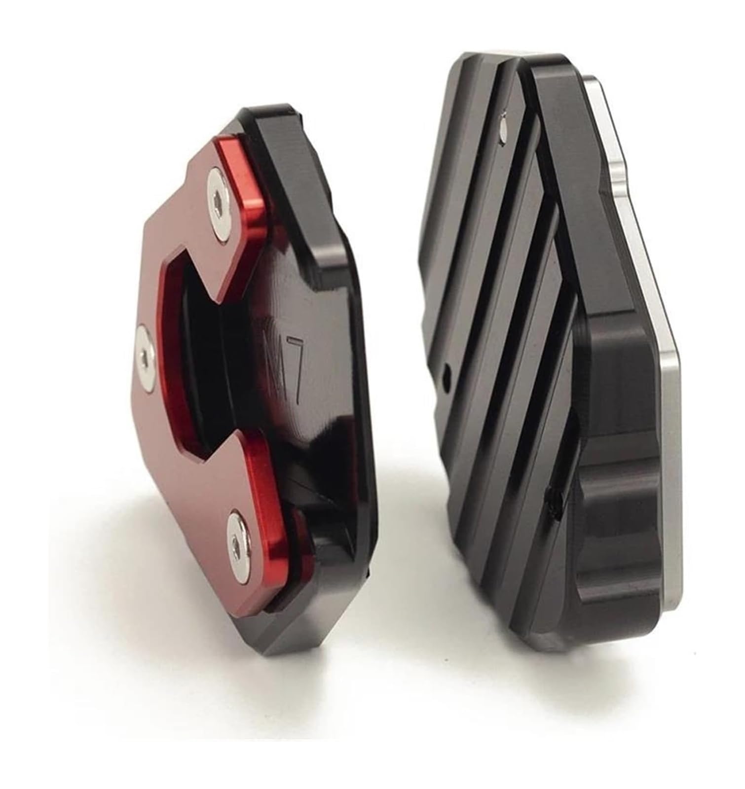 Motorrad Seitenständer Für Yamaha Für MT07 2014-2022 Anti-Rutsch Motorrad Extender Kickstand Polster Seitenständer Vergrößern Ständerpolster(Titanium)
