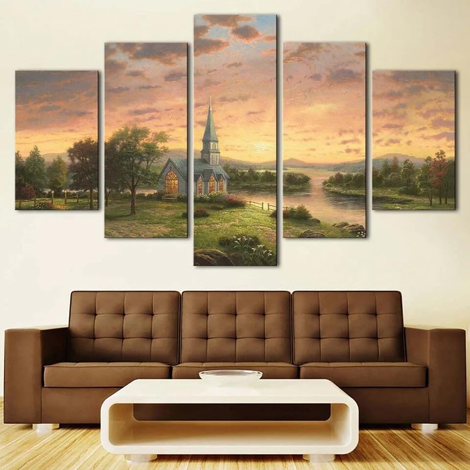 Tableaux Abstraits Moderne Impression Toile 5 Pieces pour Decoration Chambre Grand Format