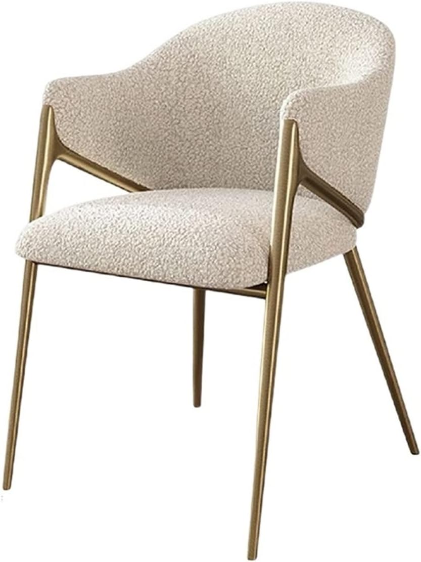 Adjustable Office Computer Chair with Armrest Dining Chairs Hotel Coffee Back Chair Hotels Restaurants(White Chair)