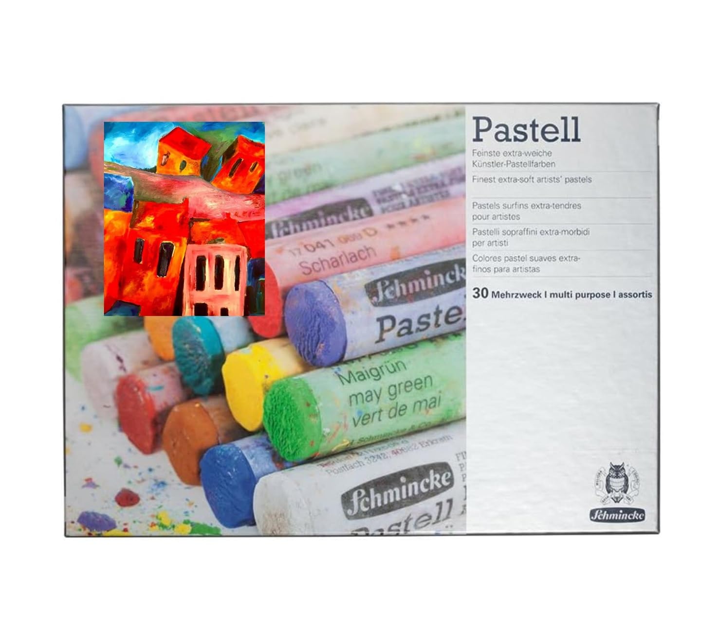 Schmincke Soft Pastel Cardboard Box Set - 30 Stick General Selection - Art Supplie Extra Soft (Made in Germany) Extra Fine - qualità Artistica