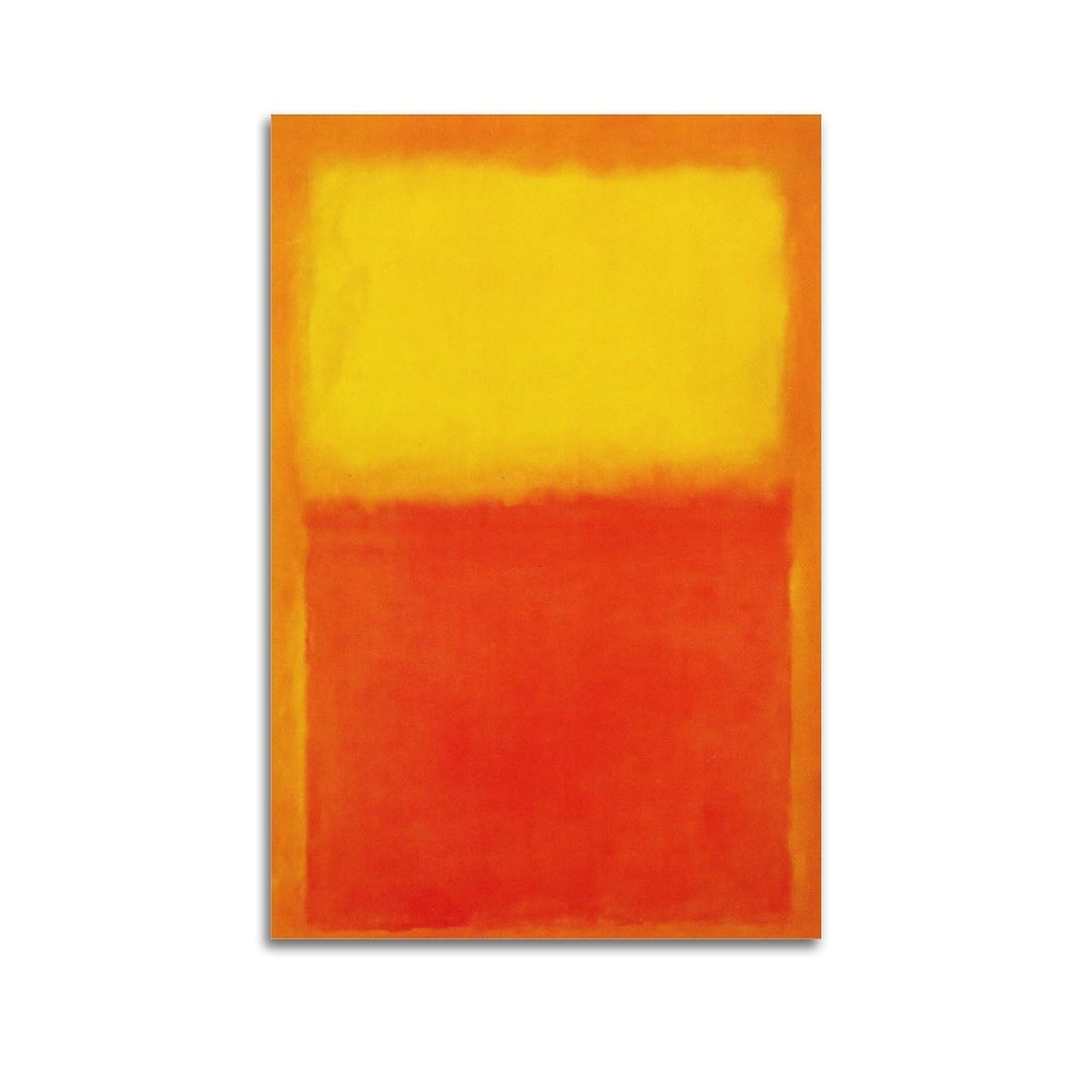 YMXSDIMDS Orange, Yellow, Red by Mark Rothko Painting Poster Picture Print Wall Art Canvas Artworks Room Aesthetic 20x30inch(50x75cm)