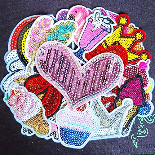 Qingxii Decorr QX-T0146 Assorted Colorful Sweet Sewing On/Iron On Embroidered Sequin Patches Sewing Decorating Diy Craft Embarrassment Applique Patches thumb #2