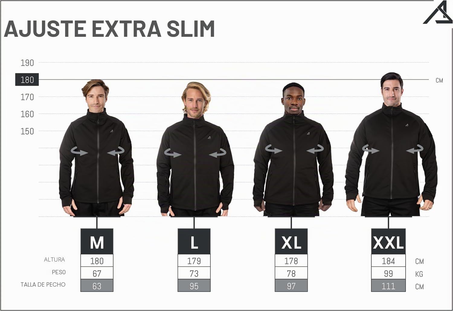 ACE Schakal Chaqueta softshell Slim Fit: chaqueta de exterior para ciclismo, senderismo y trekking, robusta y deportiva