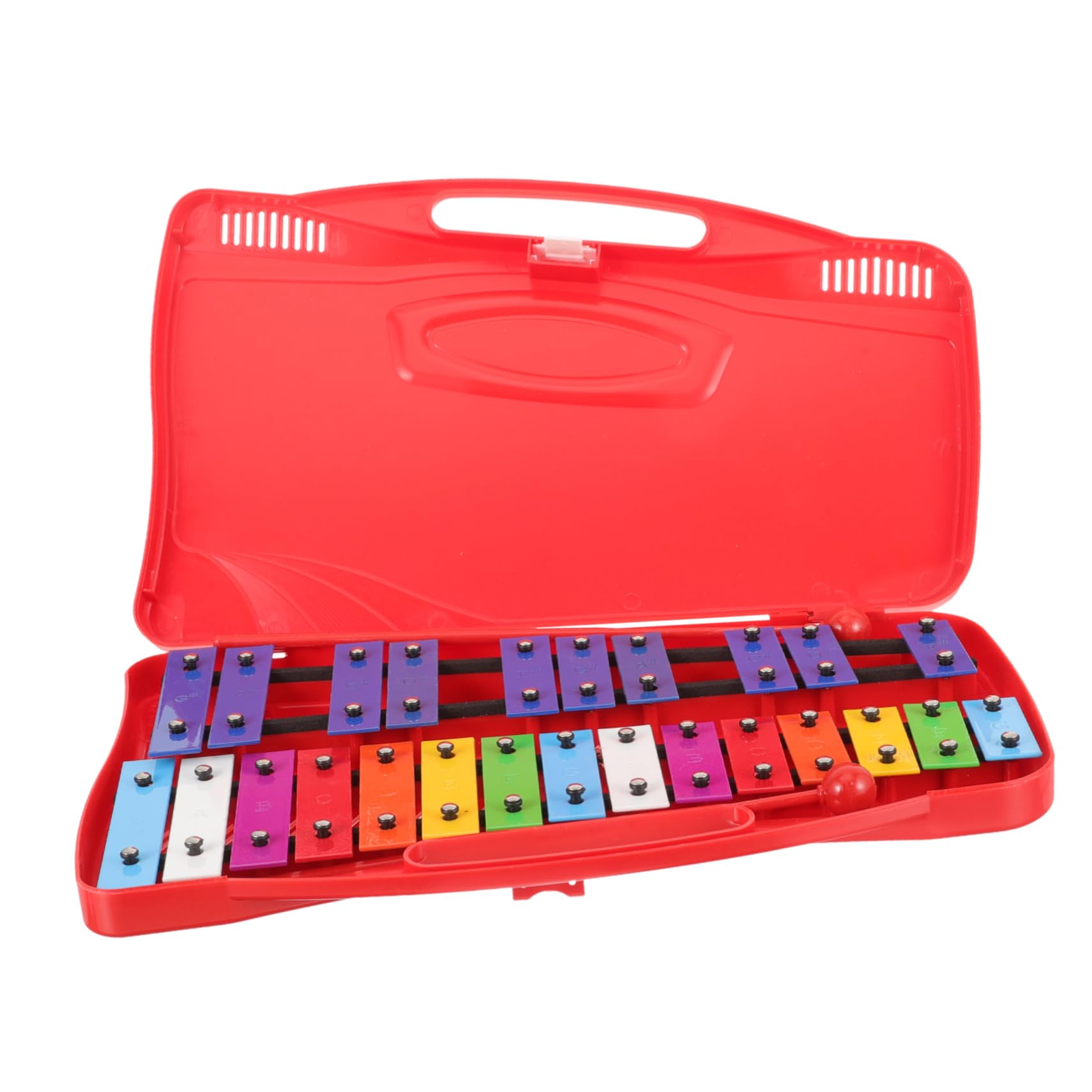 SUPVOX Xilófono de Percusión para Niños 25 Tonos, Instrumento Musical Educativo Seguro y Fiable Teclas de Hierro y Cuerpo de Plástico Adecuado para Aprendizaje Musical