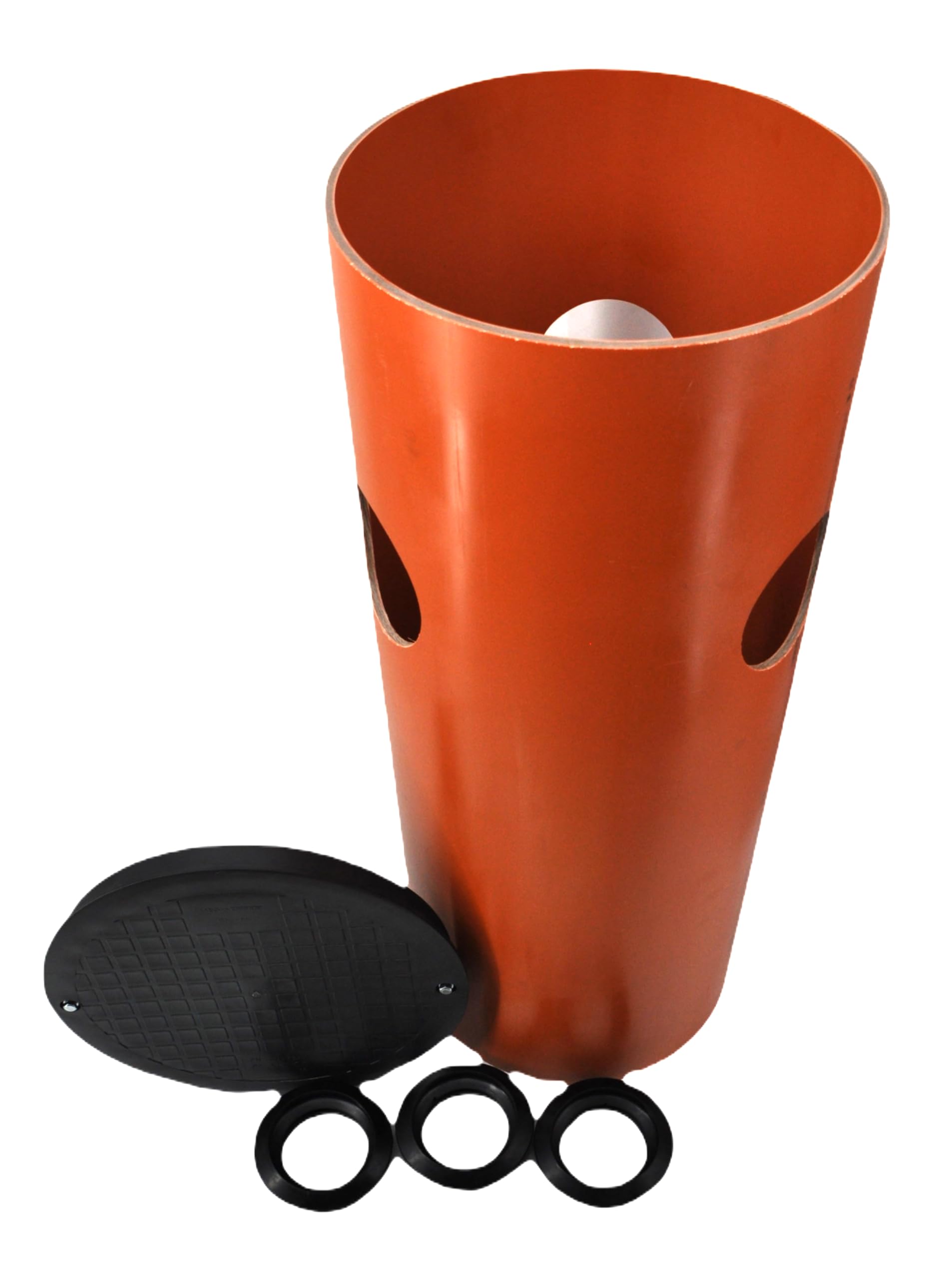 KG Rohr Abwasserrohr DN400 0,5m/1m mit 1/2/3/4Anschluss DN110/DN160 Manschette Drainageschacht Deckel Sickerschacht KG Schacht Kontrollschacht KG Rohr Drainage Dachrinne (1m Rohr 3x Manschette 110)