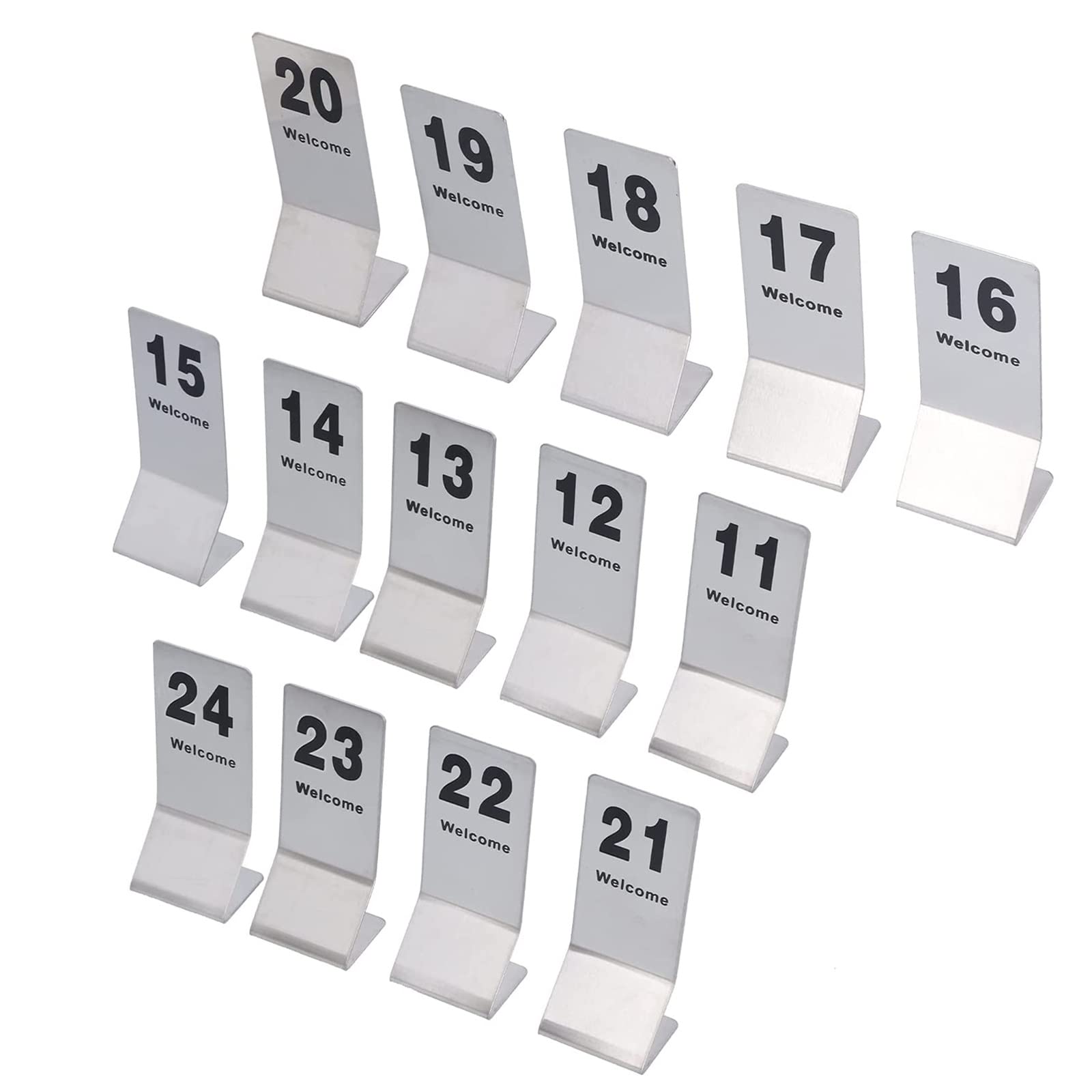 V3VOGUE Table Numbers Holder 1-25 1-50 Stainless Steel Metal Stackable Table Sign Holder For Weddings Restaurants Cafes Bistros, Table Cards Seat Place Cards