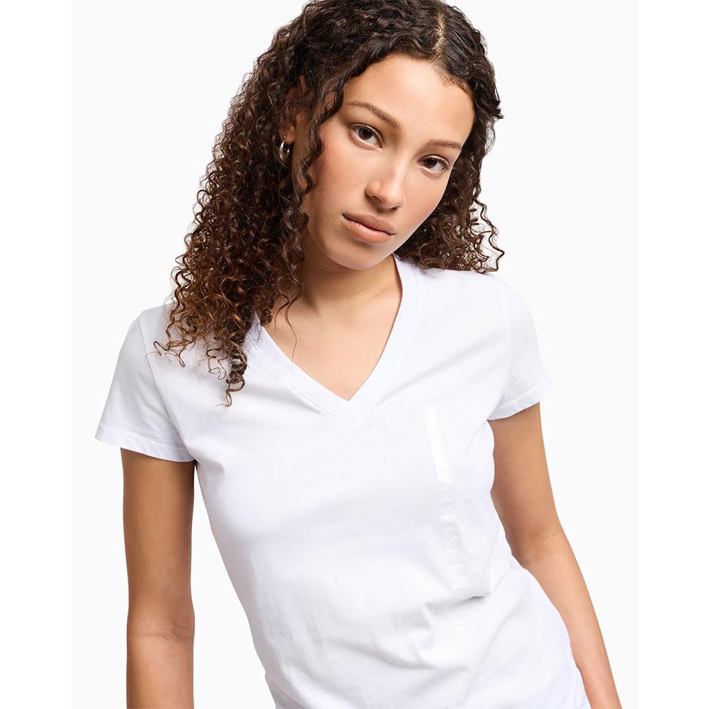 Arte Sella, V Neck, Tonal Logo Lettering T-Shirt Donna