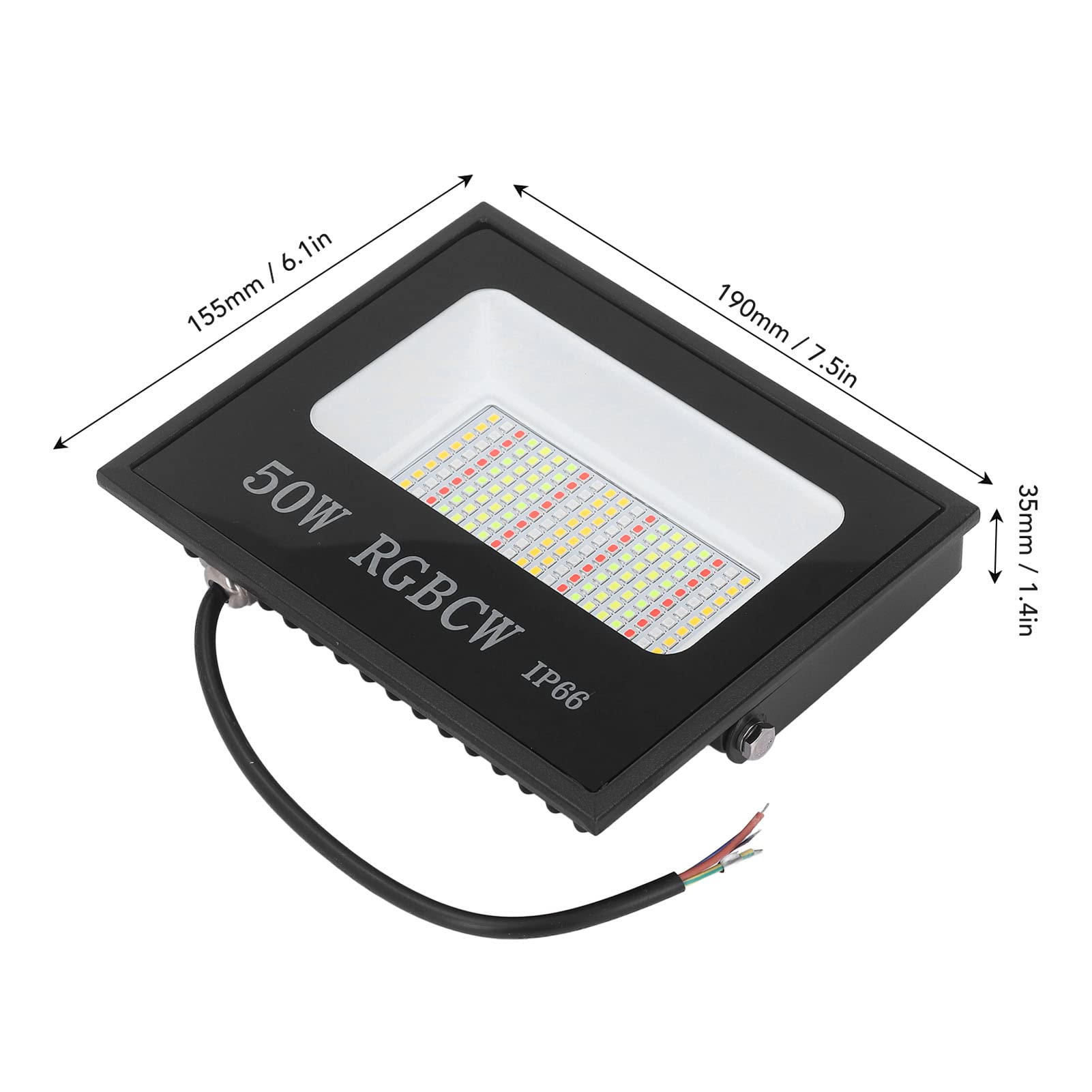 Faretto LED, Impermeabile IP66, 50W RGB | Temporizzazione ad alta efficienza energetica, controllo BT APP integrato, involucro in alluminio, paralume in vetro