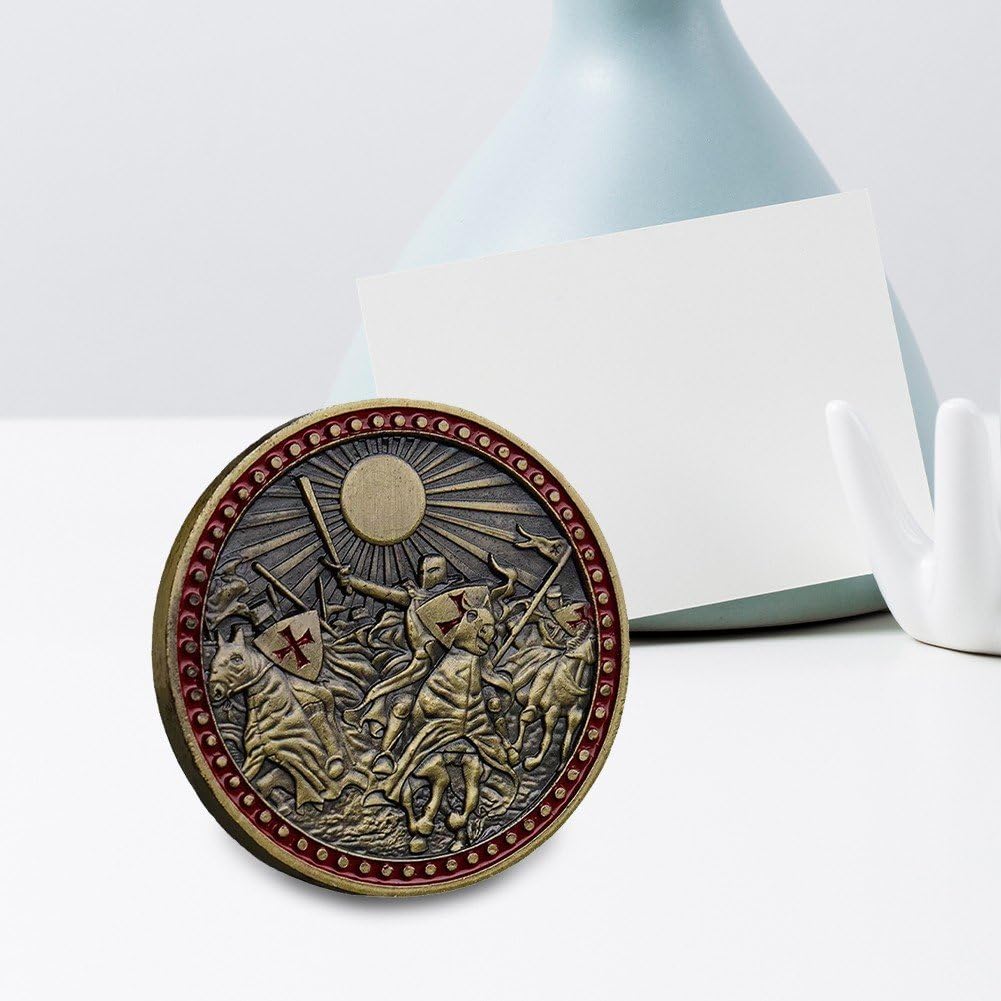 Moneta Pamiątkowa Rycerzy Templariuszy, Moneta Pamiątkowa Krzyżowca, Vintage Moneta Wyzwania, Medal Świętej Tarczy