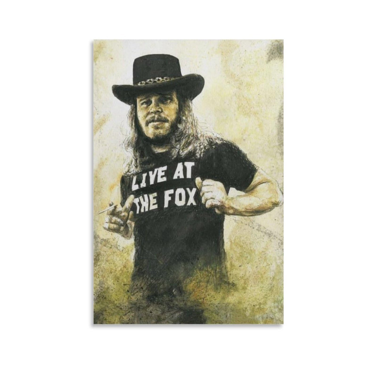 FCOIN Ronnie Van Zant Canvas Poster Posters Art Print Wall Photo Paint Poster Hanging Picture Family Decor 20x30inch(50x75cm)