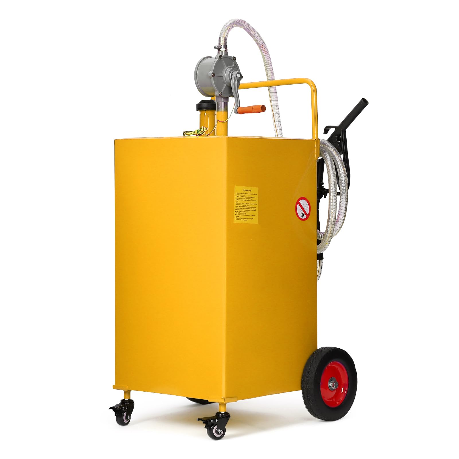 Photo 1 of ** selling a partial set. Threads are rusted/dented.**Garvee 50 gal Fuel Caddy with Manual Pump – Heavy Duty Gasoline & Diesel Transfer Tank On 4 Wheels, Spill-Proof Portable Fuel Container for Boat, Truck, Lawn Mower, ATV, Garage & Farm – Yellow