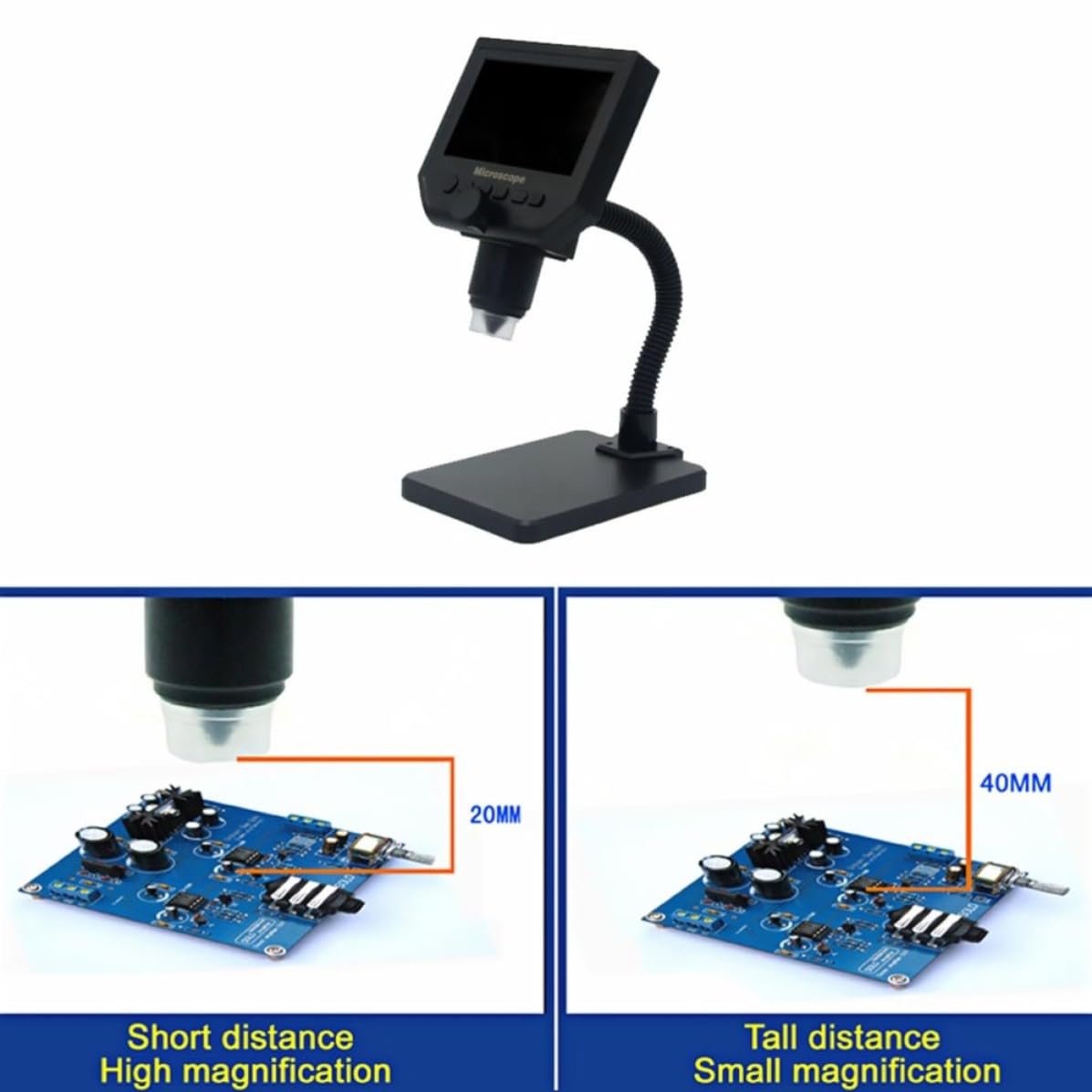 Toddmomy Digitales Mikroskop G600 mit 4,3 Zoll HD Lcd Display 3600mp Kamera 1 600 fache Vergrößerung LED Beleuchtung und Eingebautem Lithium Akku für Professionelle und Private Nutzung