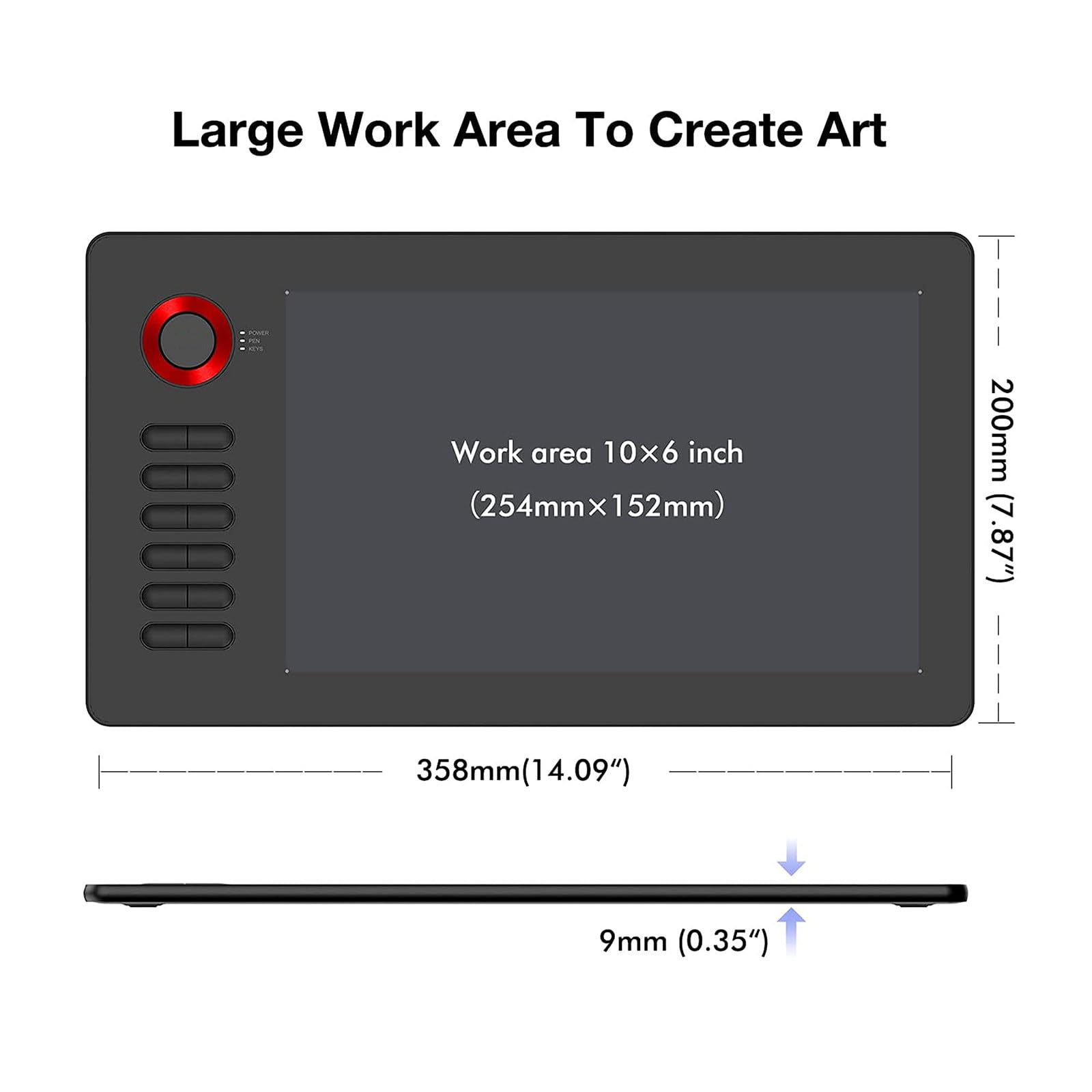 Tavoletta grafica digitale, 12 pulsanti, supporto Android Mac OS e Windows, con tavoletta grafica digitale con penna a 8192 livelli per PC portatile,Blue