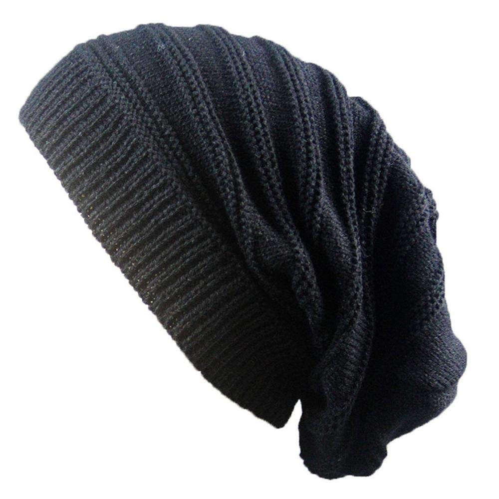 Hinleise Knitted Hat Beanie Winter Hat Women Skullies Girls Autumn Cap Warm Unisex Hats Pile Cap Earmuffs Hat Headgear - # A - 1pc