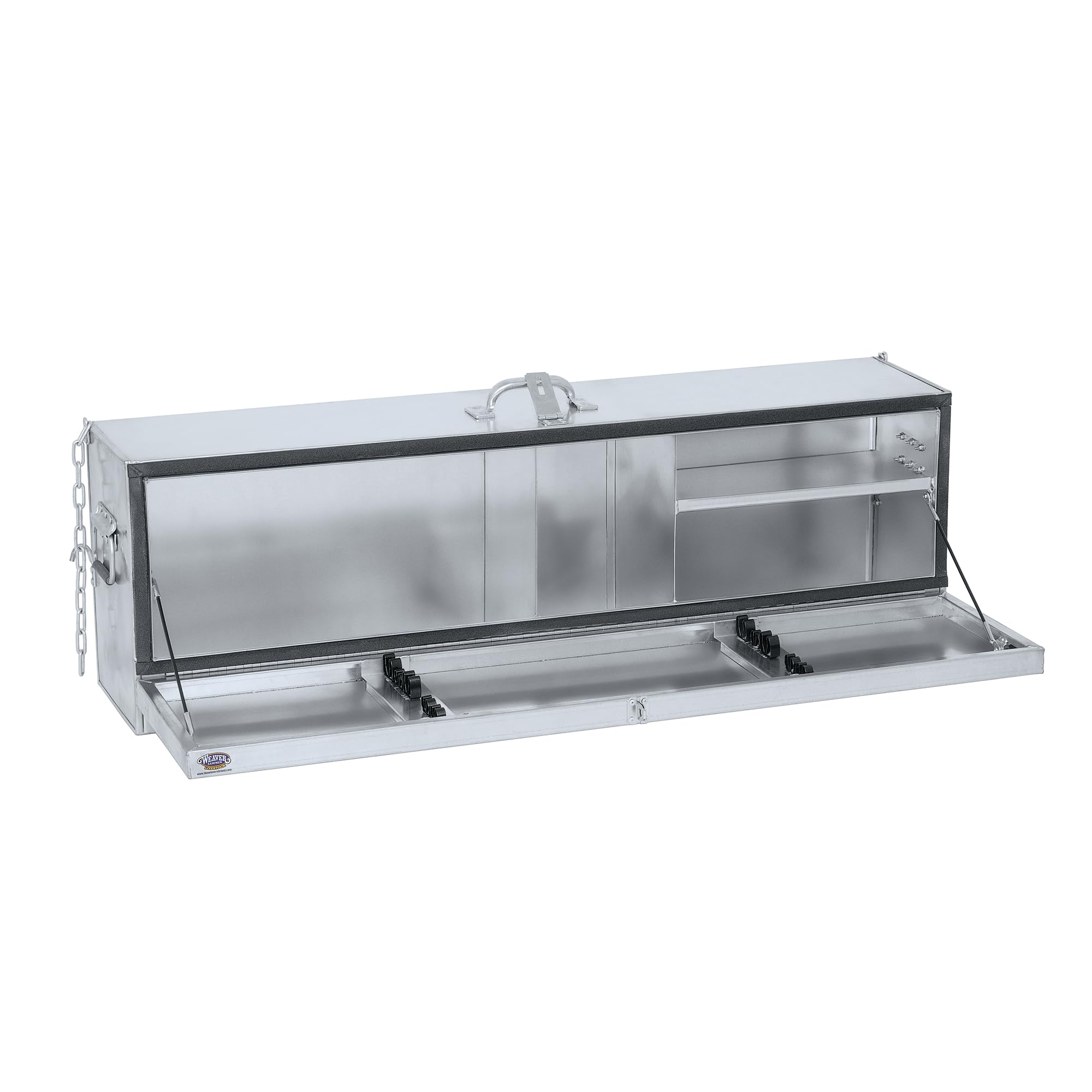 Weaver Livestock Deep Hanging Showbox, Galvanized Grooming Box with Shelf Door, Top Carry Handle &amp; Show Stick Holder, 51”