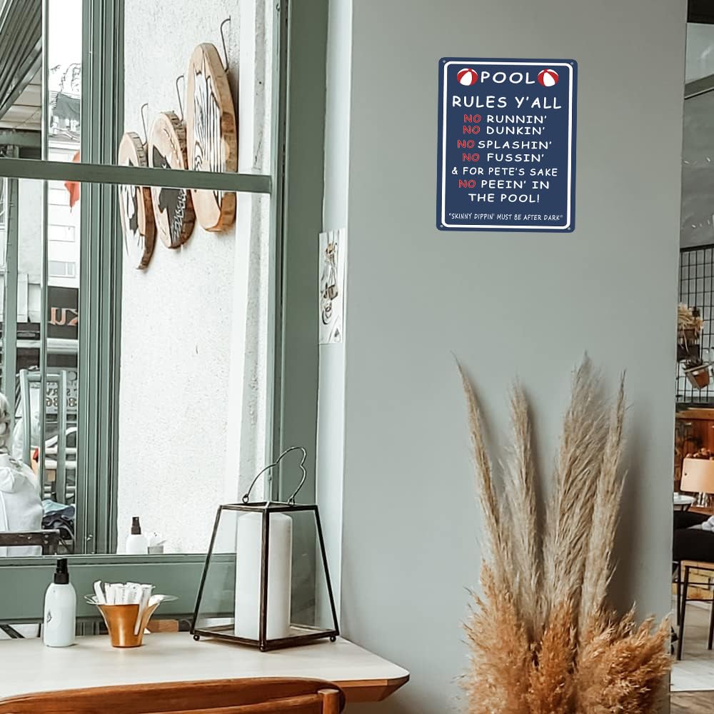 Decoración Cocina Rural Cartel Metal Piscina Hdadwy 40.6x30.5cm | Hojalata Retro | Decoración Pared Rural Decoración Vintage