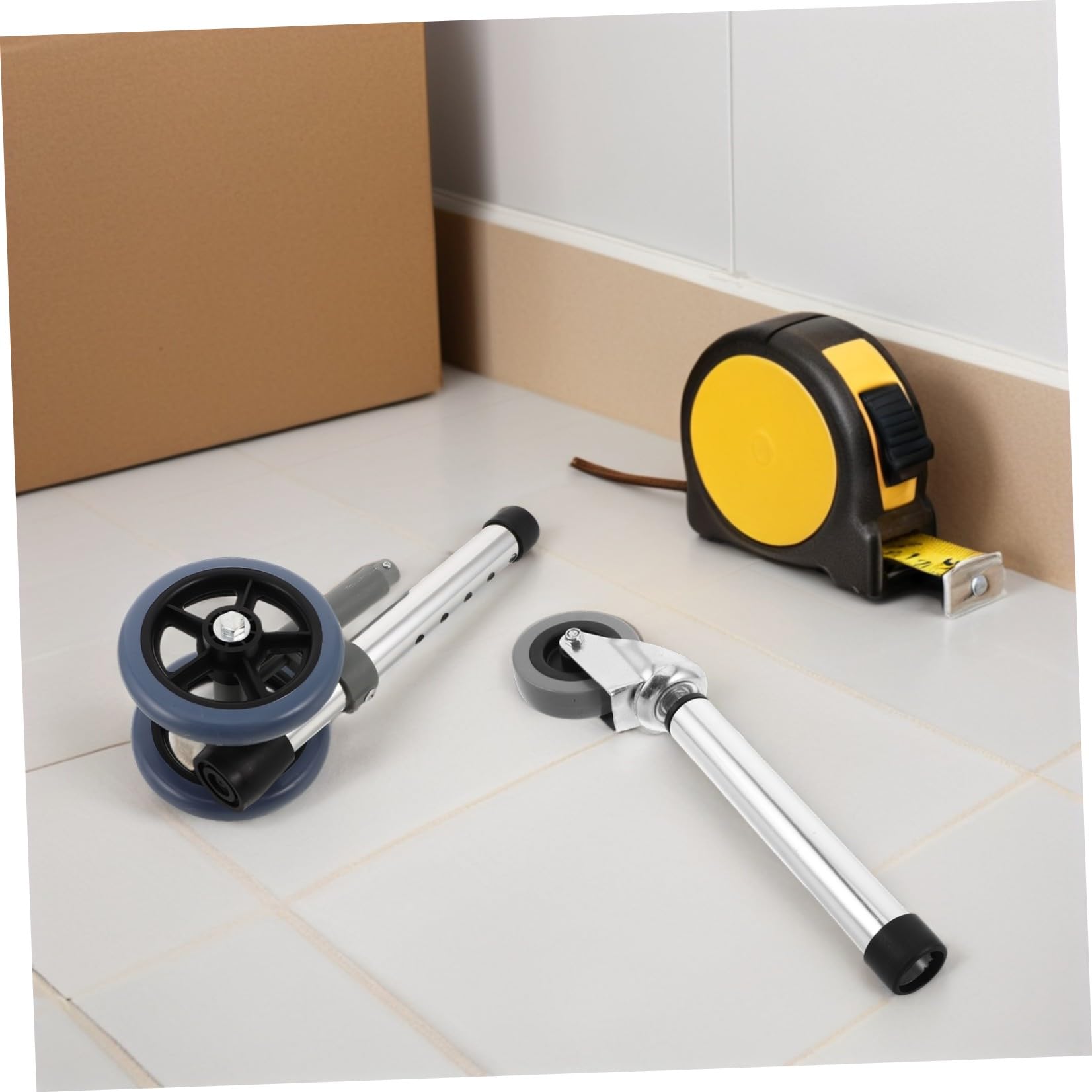 Toyvian Ruedas de Repuesto de Aleación de Aluminio y Goma para Andador y Silla de Ruedas con Freno, Diseño Antideslizante Paquete de 2 Pares para Uso Interior y Exterior