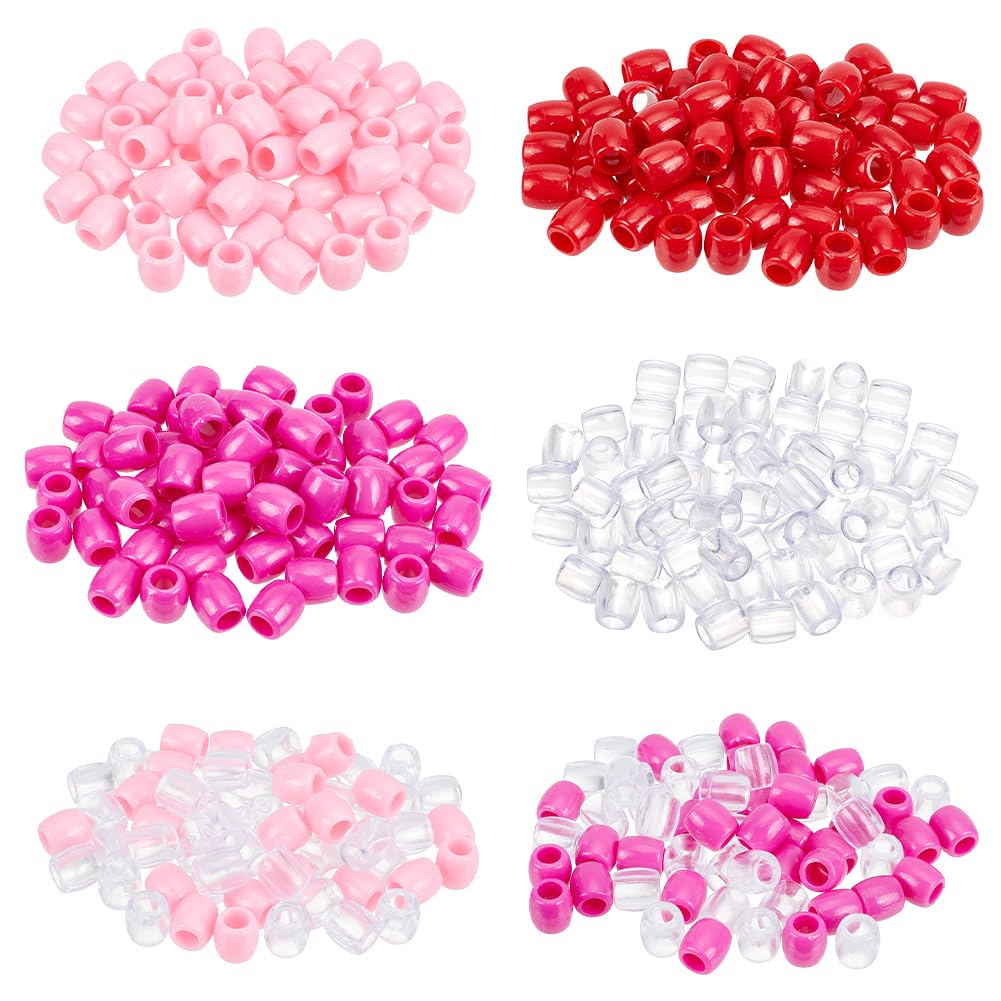 Perles de cheveux roses pour tresser NBEADS 360 pcs perles pony large trou 6.2mm
