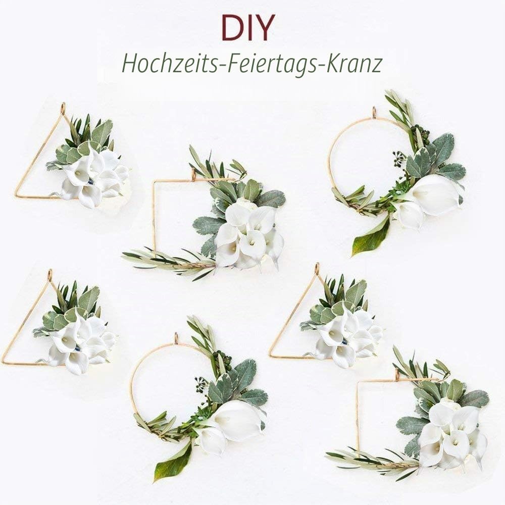 20 Stück Calla-Lilien künstliche weiße Blumen Hochzeitsstrauß künstliche echte Haptik Latex Blumen Zuhause Hochzeit Party Dekor (weiß)