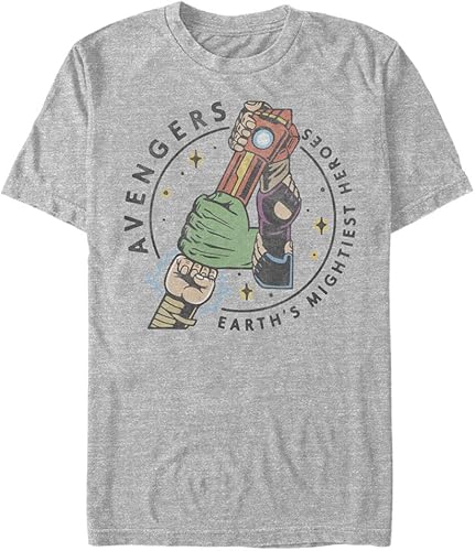 Marvel Avengers Hands T-Shirt, Gris chiné Athletic, XL/Grande Taille Tall Homme