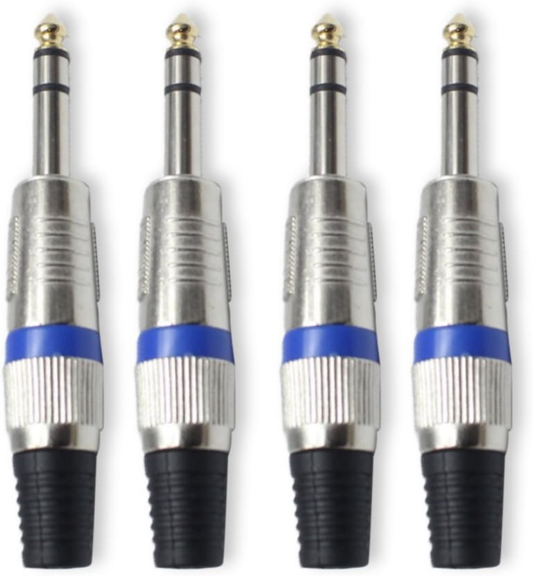 Conshine 6.35mm 1/4" Audio Connector Plugs TRS Stereo Heavy Duty Style Jacks for Speaker Microphone Cable