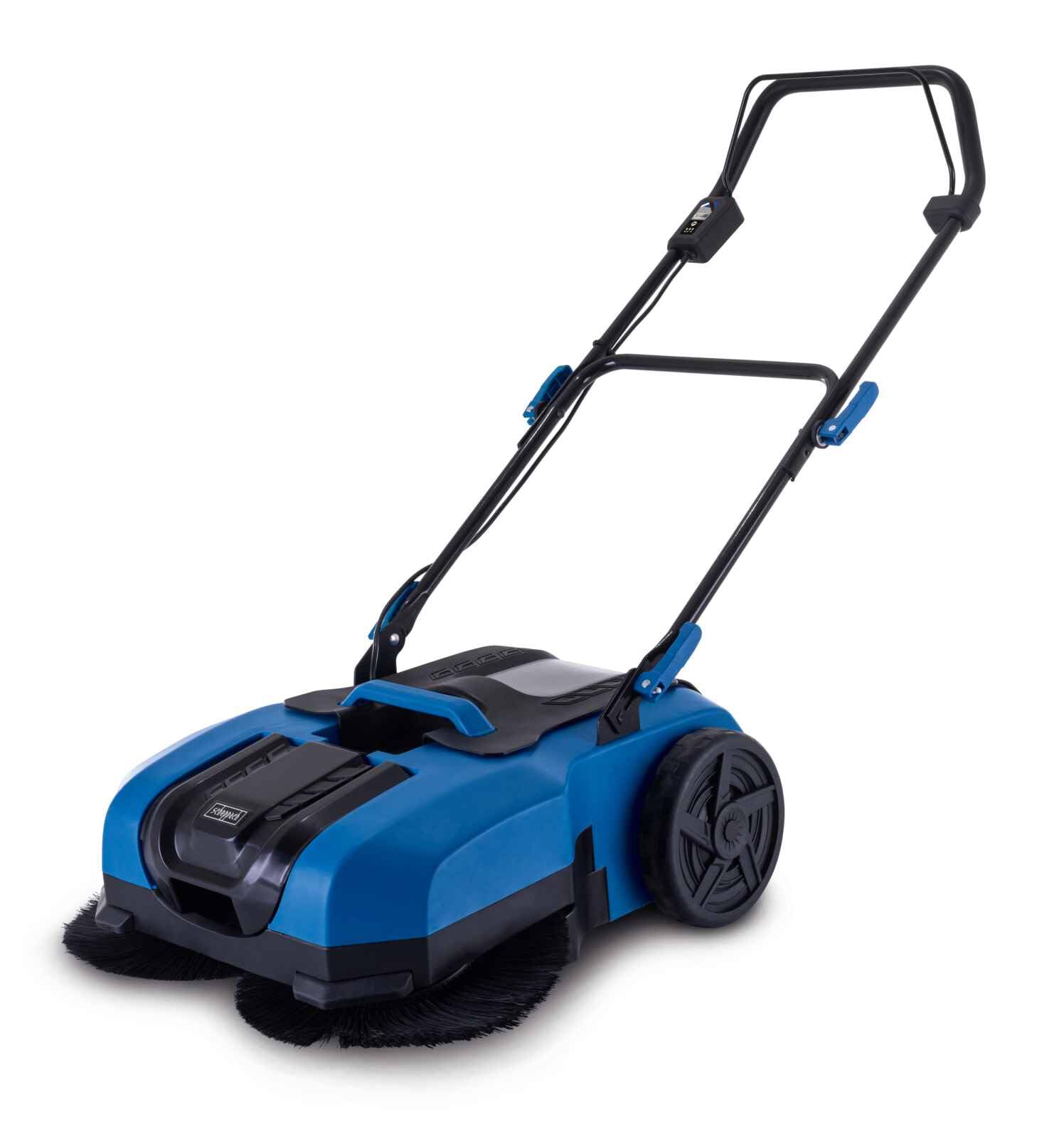 Scheppach Spazzatrici a batteria C-S610-X, larghezza di lavoro 610 mm, max. Superficie di prestazione 2000 m2 | Velocità di spazzolatura 160/190 / 220 U/Min | Contenitore di raccolta sporco 20L |