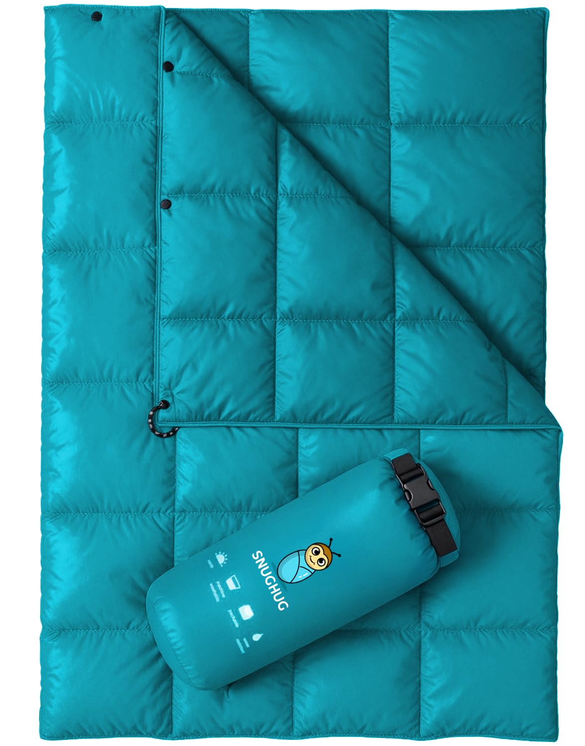 SnugHug Puffy Blanket for Cold Weather - Down Camping Blanket with Sustainable Insulation, Lightweight & Warm Outdoor Camping Quilt, Water-Resistant,